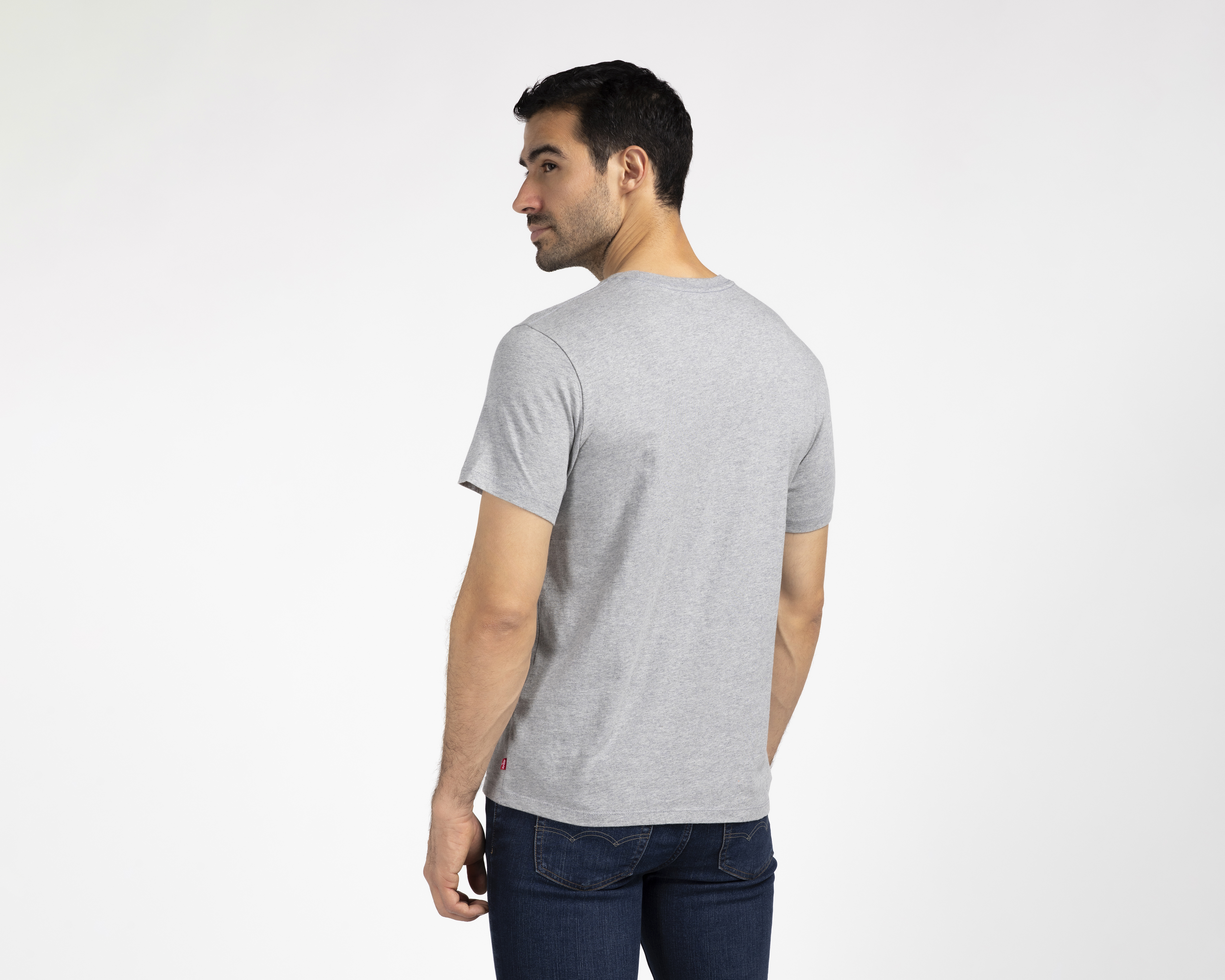 Foto 3 pulgar | Foto 2 | Playera de Cuello Redondo Gris Levis para Hombre