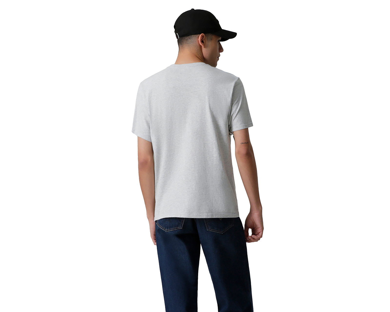 Foto 4 pulgar | Foto 3 | Playera Levi's Gris Cuello Redondo para Hombre