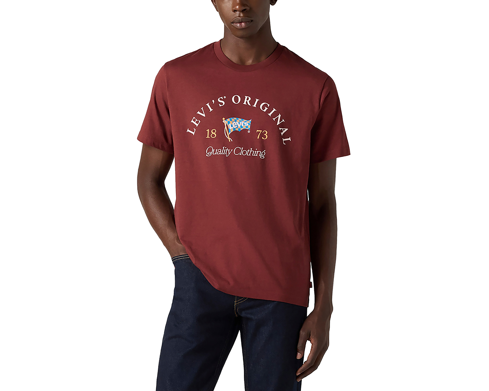 Foto 4 pulgar | Foto 3 | Playera Levi's Vino Cuello Redondo para Hombre