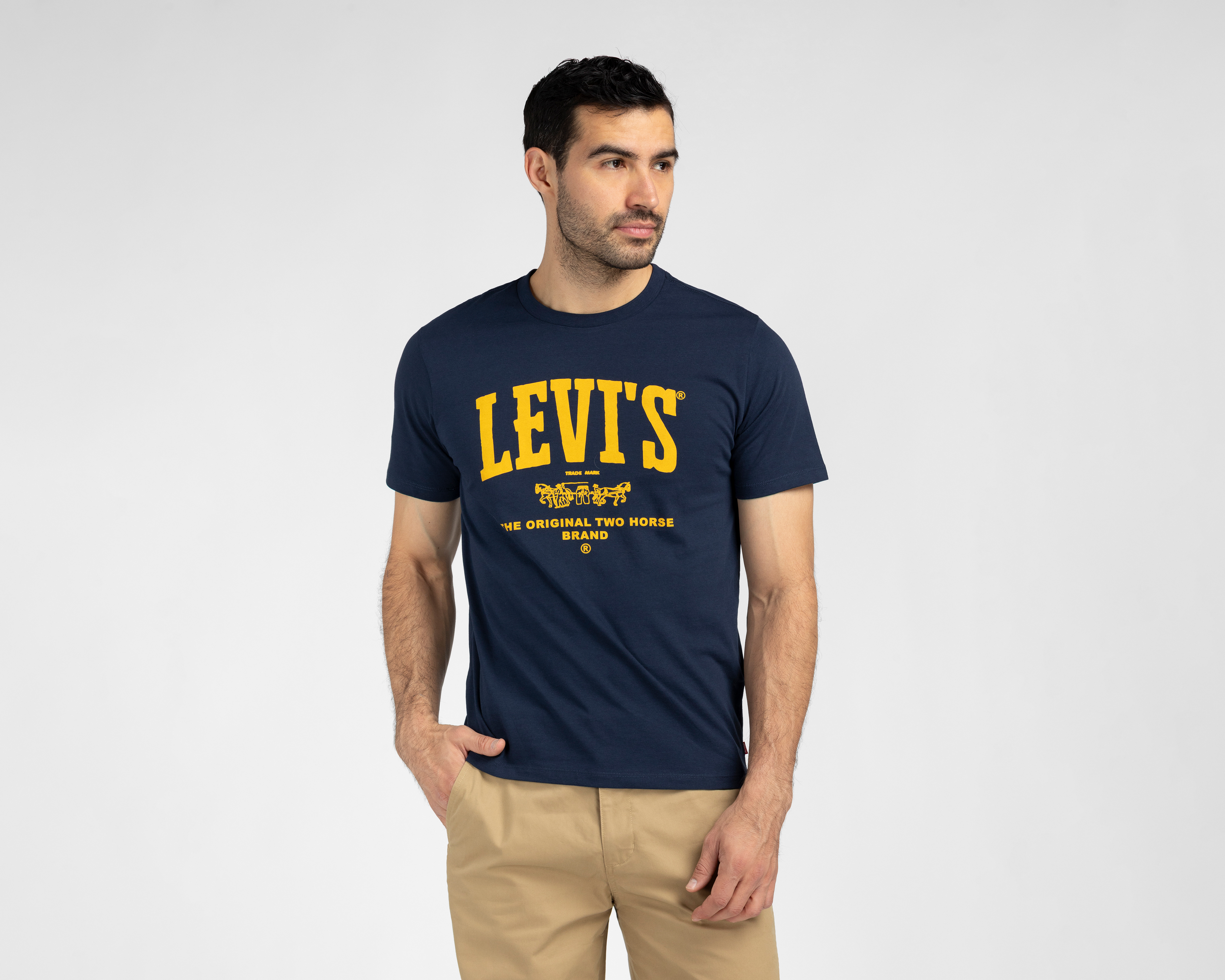 Foto 2 pulgar | Foto 1 | Playera de Cuello Redondo Azul Levi's para Hombre