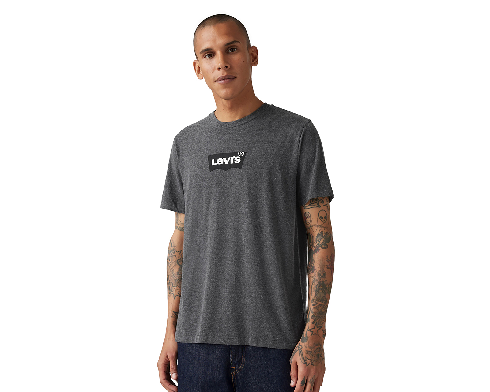 Foto 4 pulgar | Foto 3 | Playera Levi's Negra Cuello Redondo para Hombre