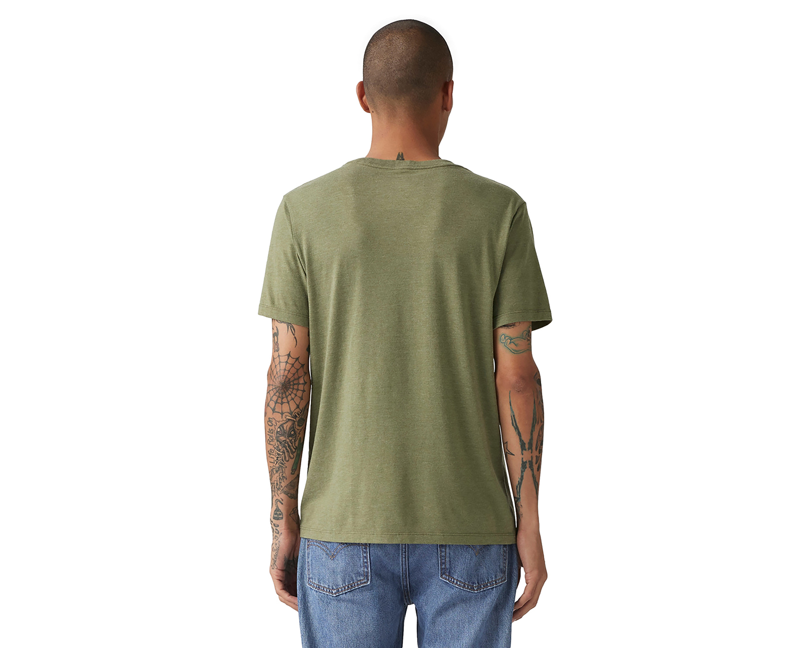 Foto 3 pulgar | Foto 2 | Playera Levi's Verde Cuello Redondo para Hombre