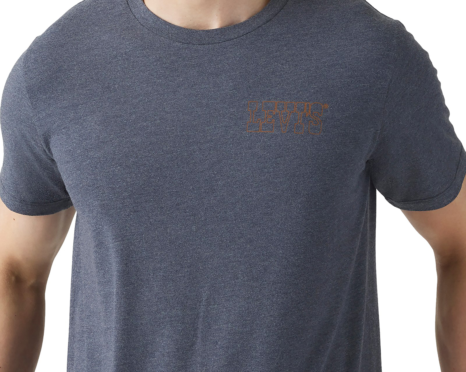 Foto 4 pulgar | Foto 3 | Playera Levi's Azul Cuello Redondo para Hombre