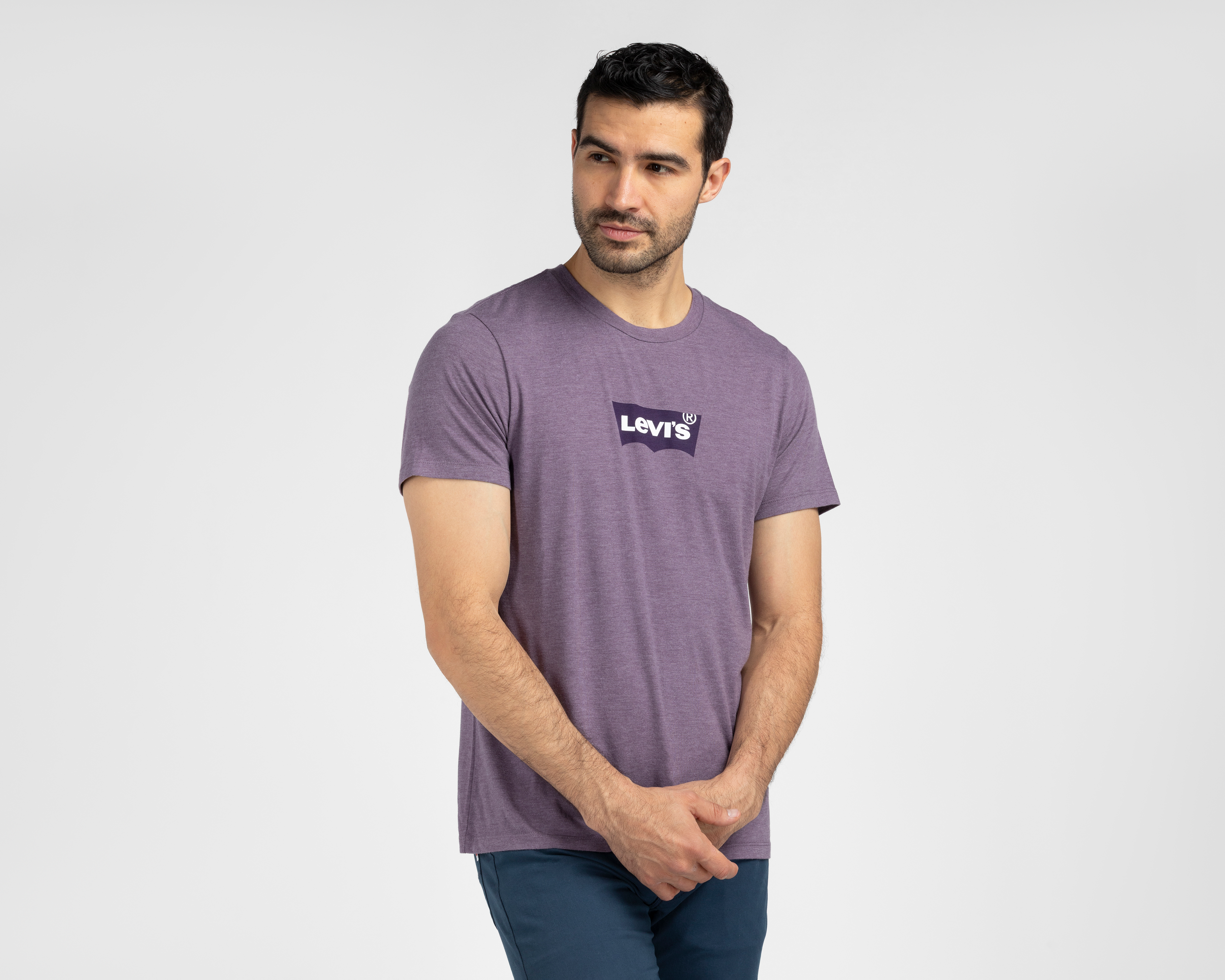 Foto 2 pulgar | Foto 1 | Playera de Cuello Redondo Morada Levi's para Hombre