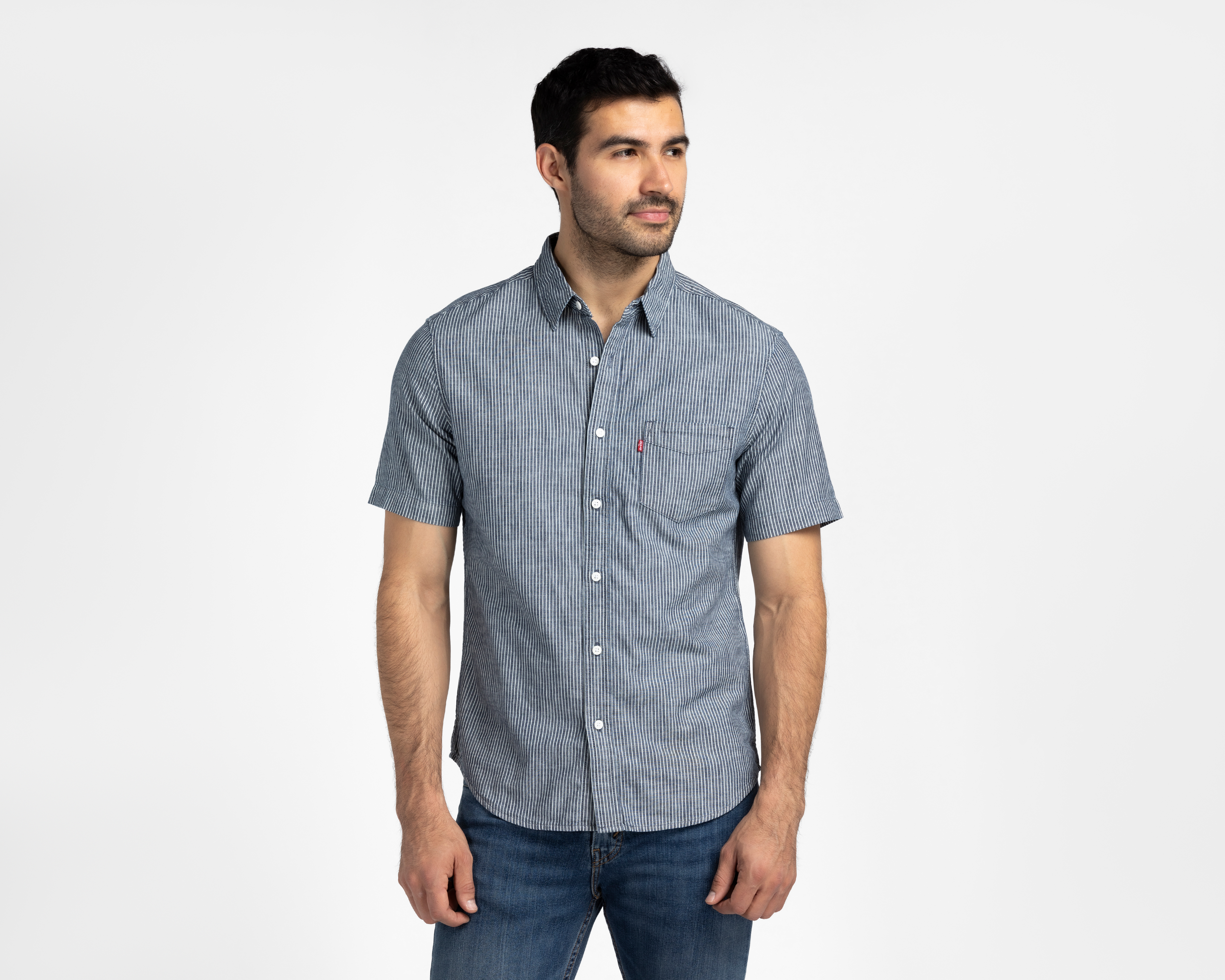 Foto 2 pulgar | Foto 1 | Camisa Casual de Algodón Levi's Regular Fit a Rayas para Hombre