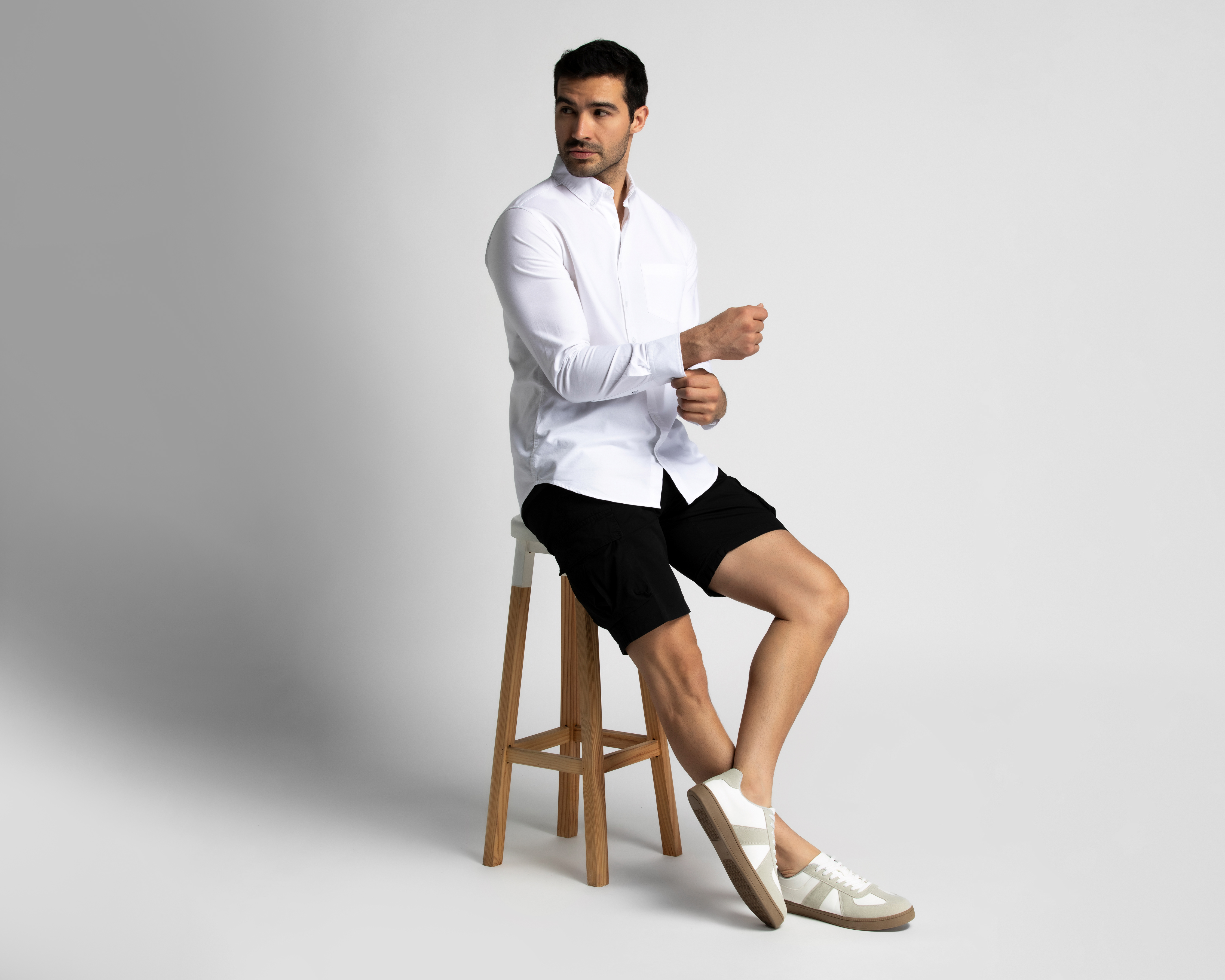 Foto 3 pulgar | Foto 2 | Camisa Casual de Algodón Refill Regular Blanca para Hombre