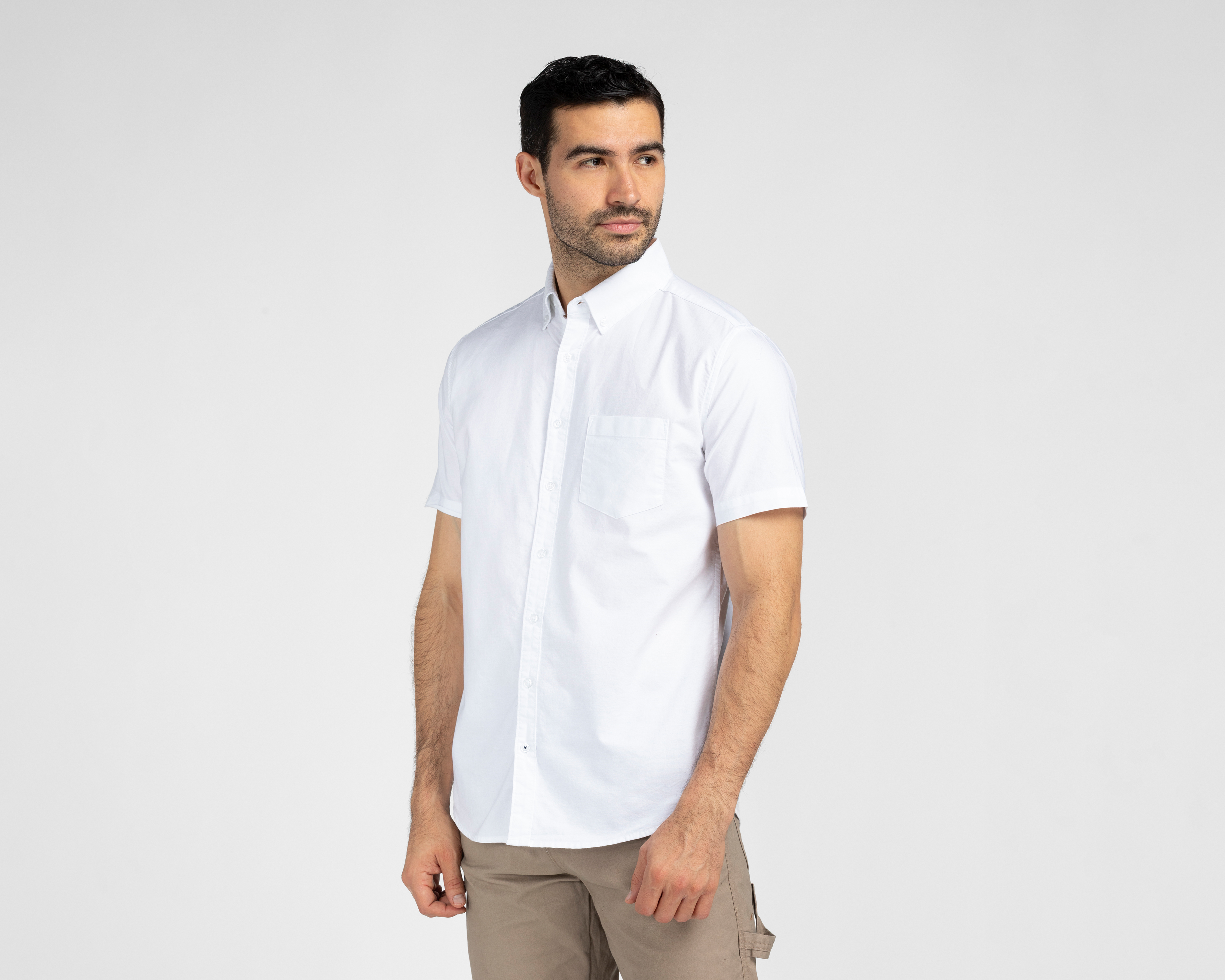 Camisa Casual de Algodón Refill Regular Lisa para Hombre