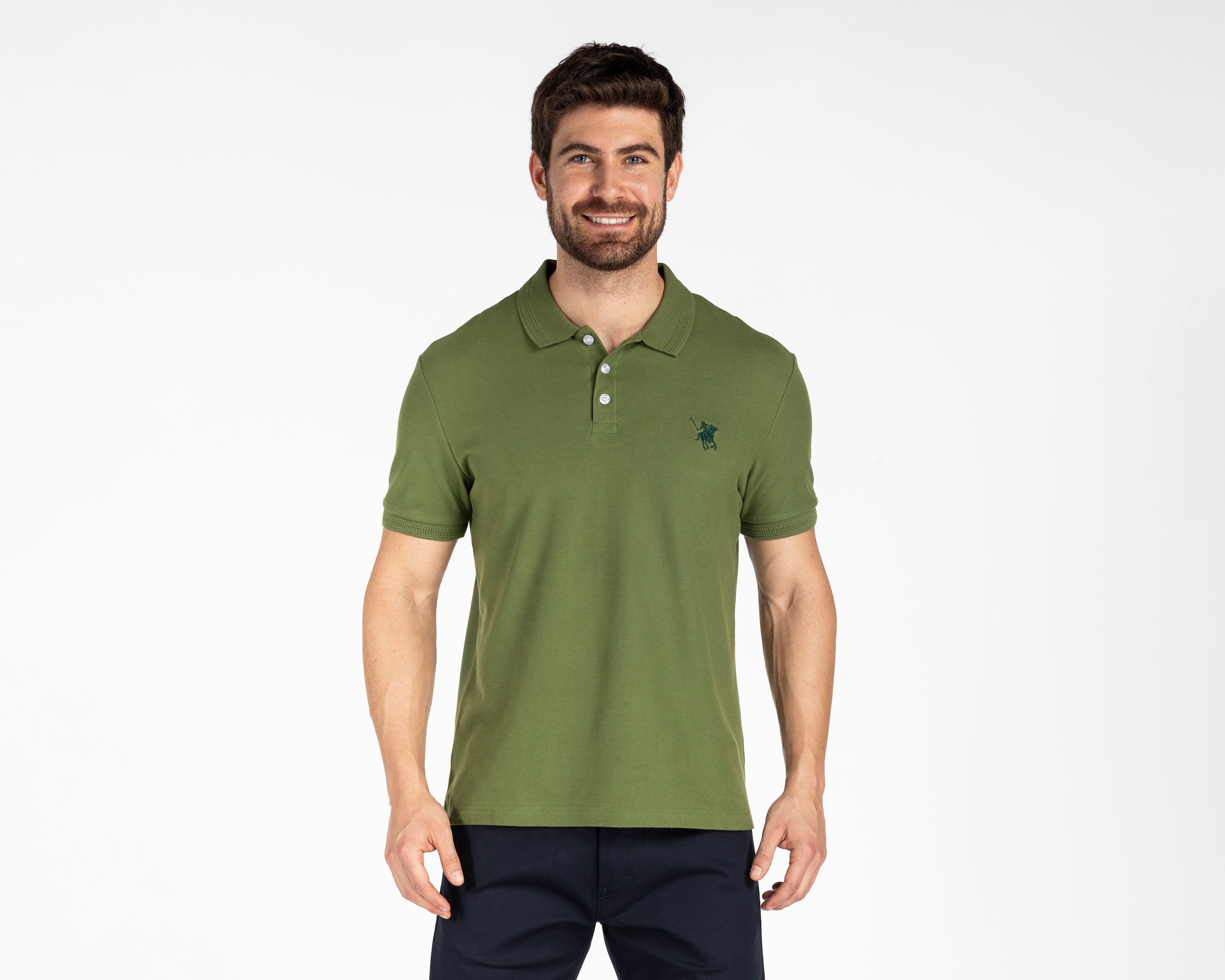Foto 2 pulgar | Foto 1 | Playera Polo York Team Polo Club Verde para Hombre