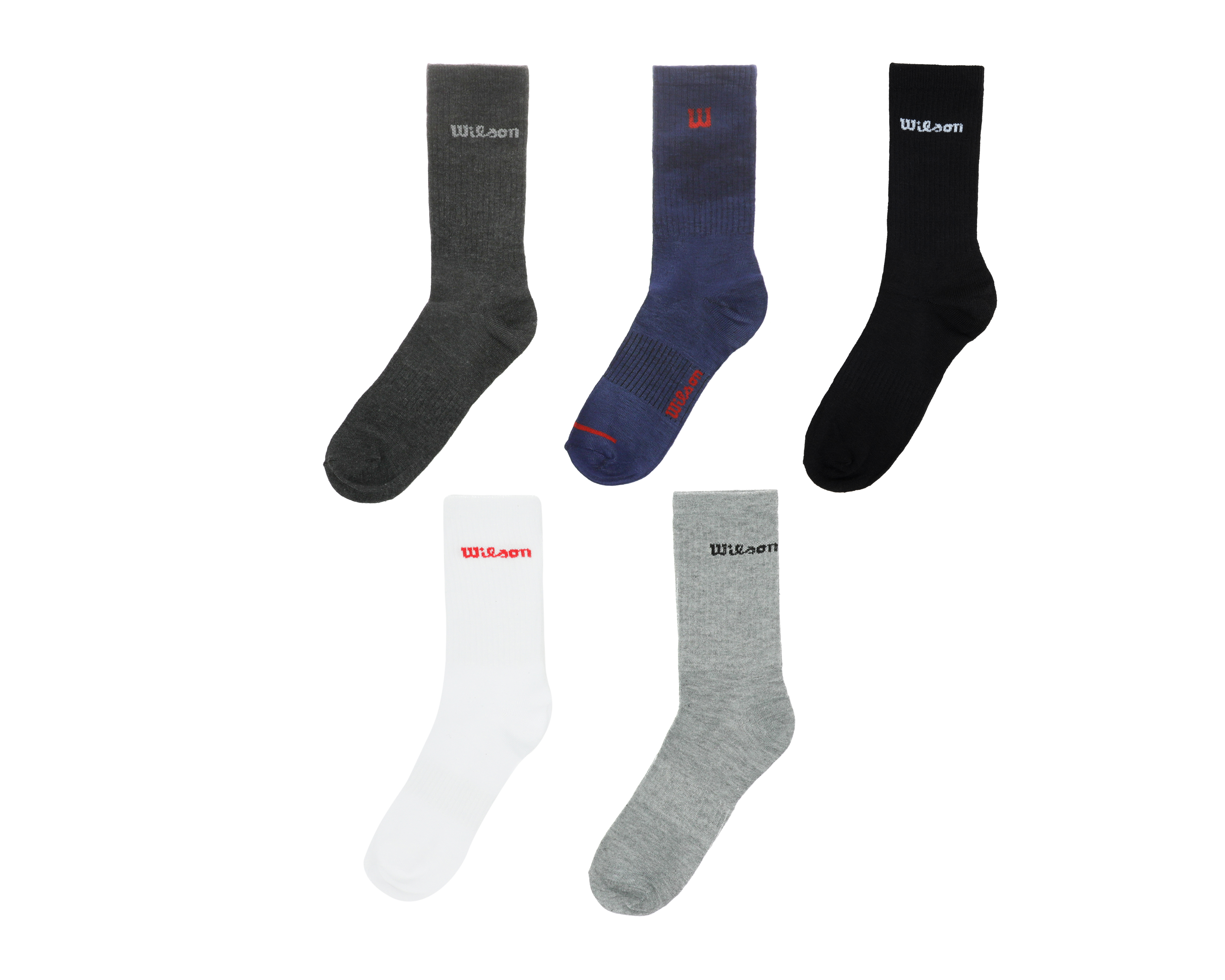 Foto 2 pulgar | Foto 1 | Calcetas Deportivas Wilson para Hombre 5 Pares