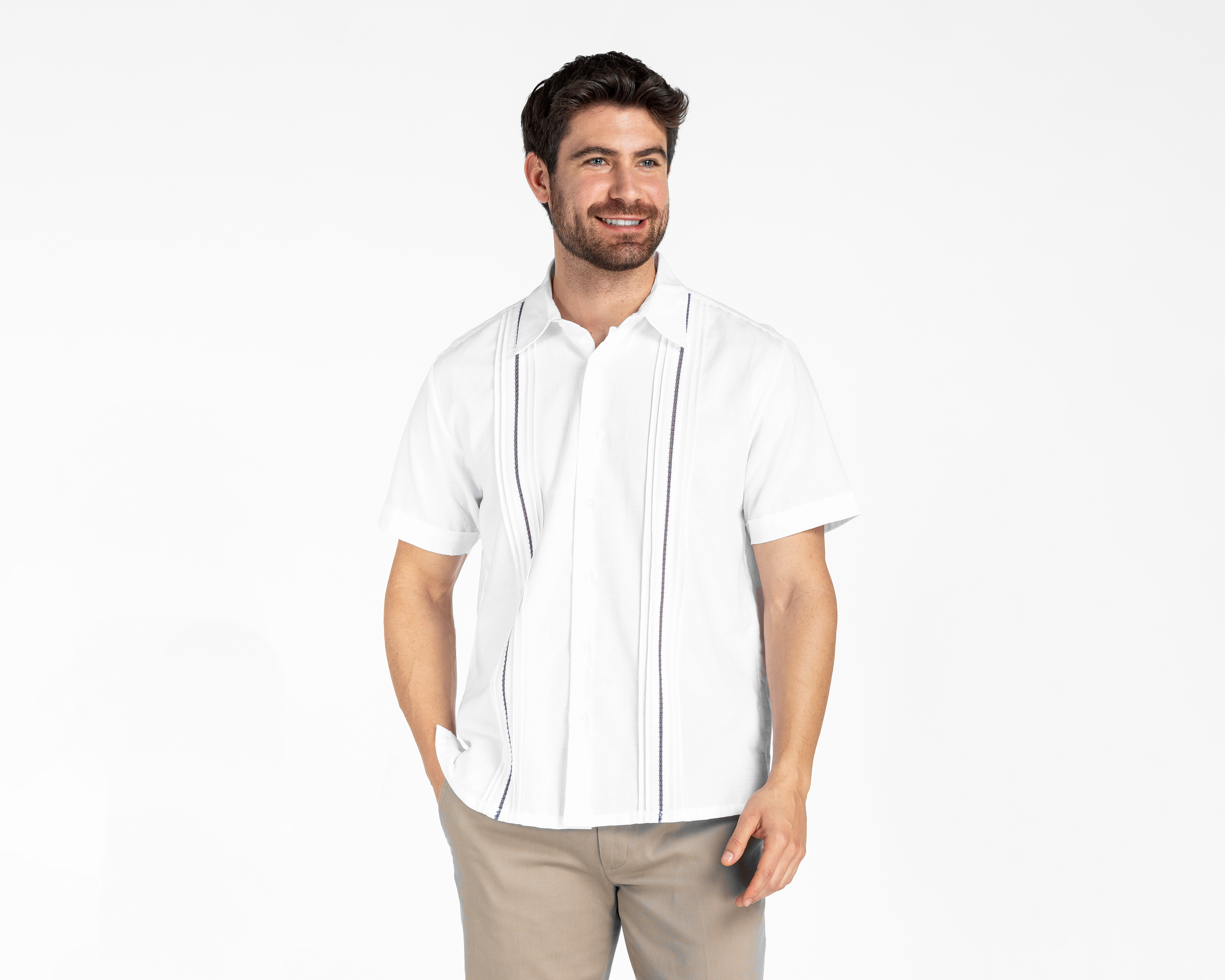 Foto 1 | Foto 1 | Guayabera  Porto Sur Regular Fit Blanca para Hombre