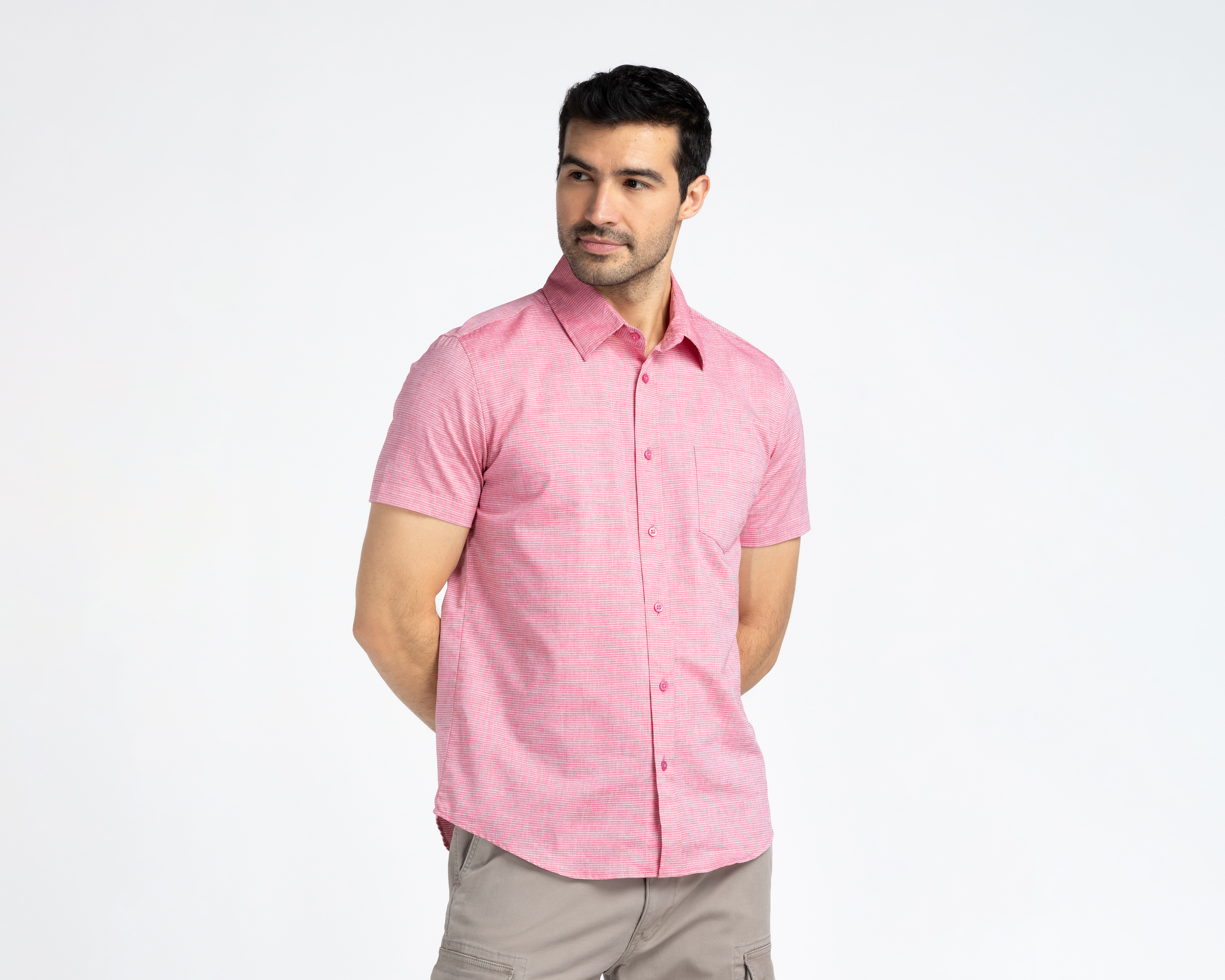 Foto 2 pulgar | Foto 1 | Camisa Casual de Algodón Refill Regular Fit a Rayas para Hombre