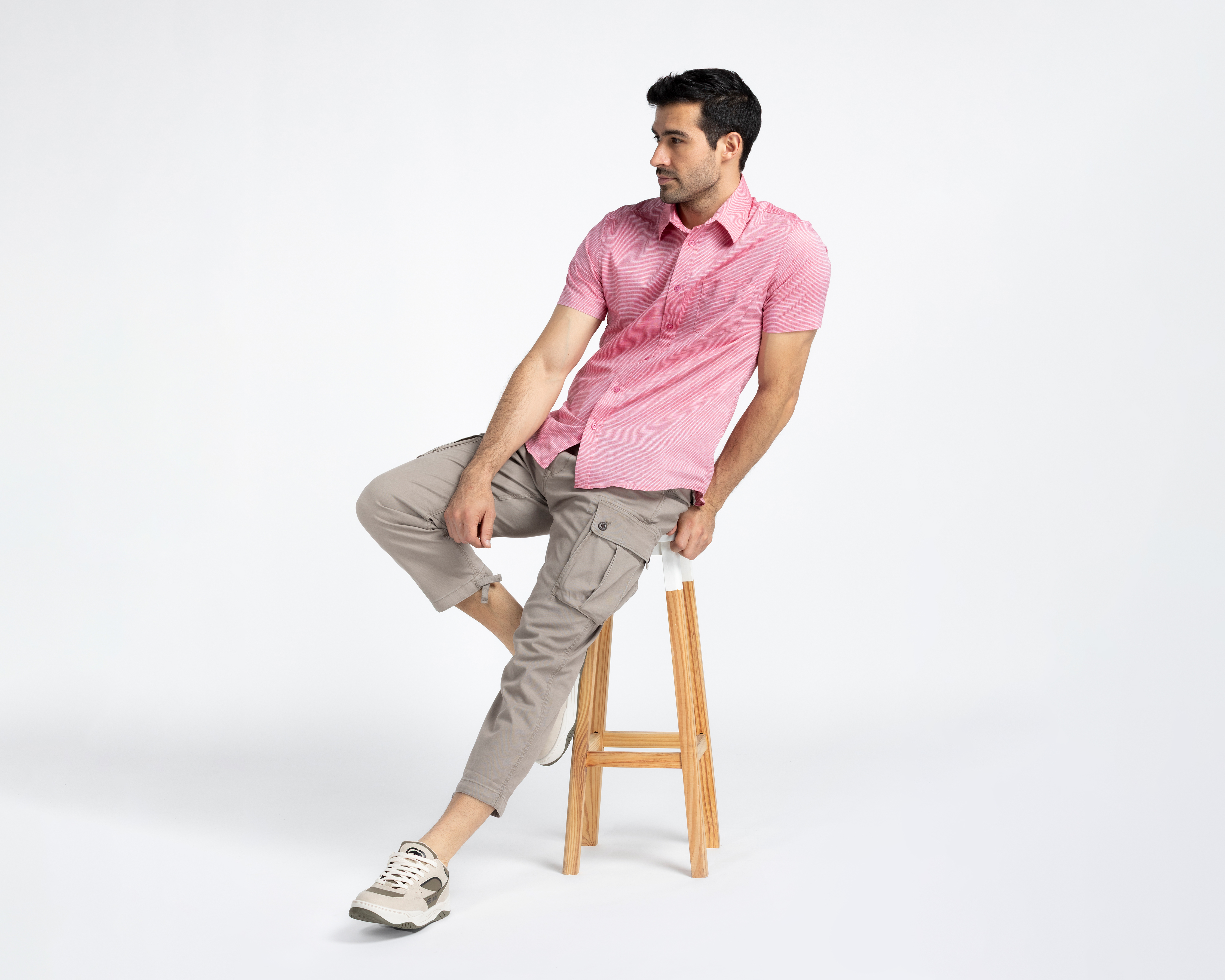 Foto 3 pulgar | Foto 2 | Camisa Casual de Algodón Refill Regular Fit a Rayas para Hombre