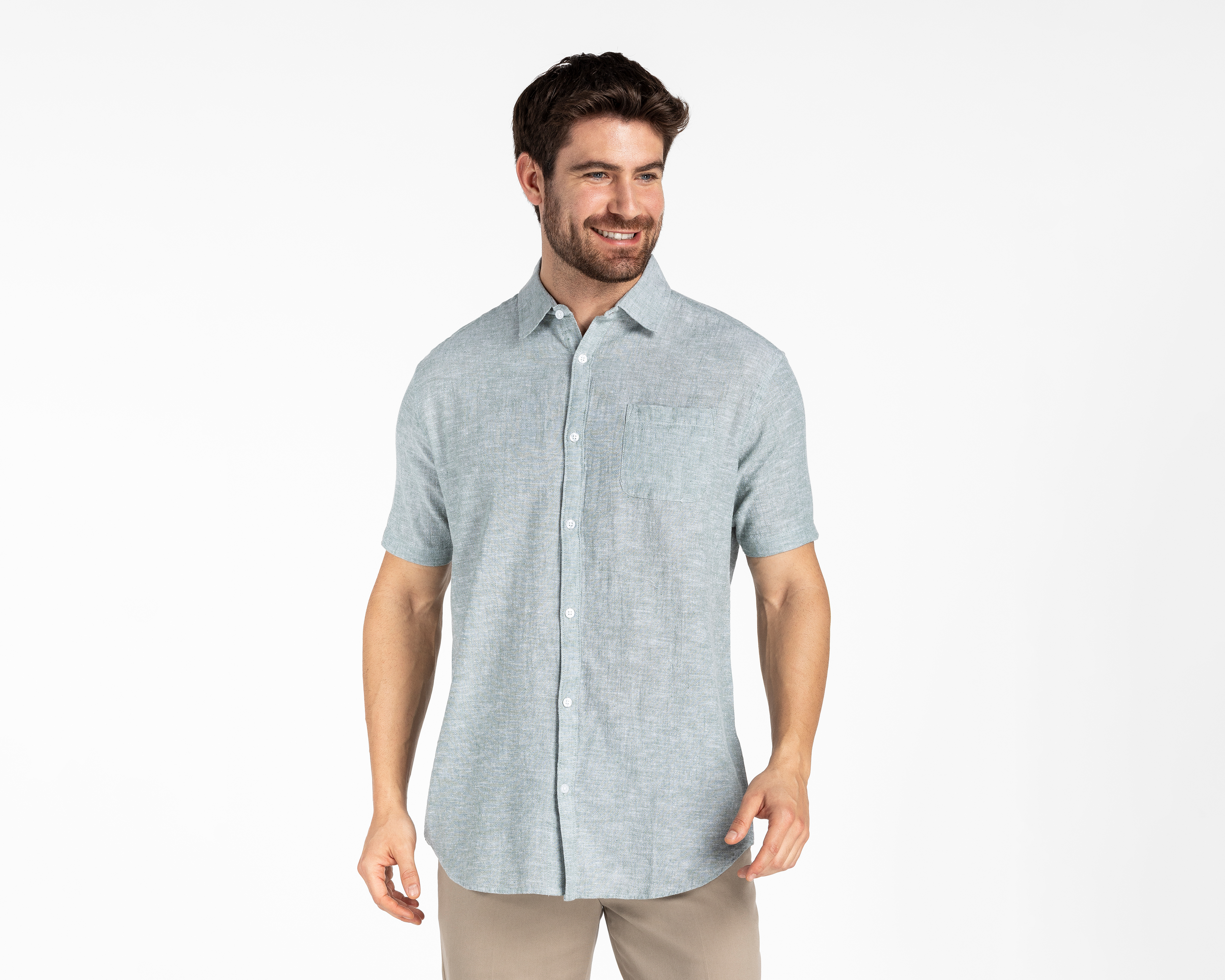 Foto 2 pulgar | Foto 1 | Camisa Casual Porto Sur Regular Fit Lisa para Hombre