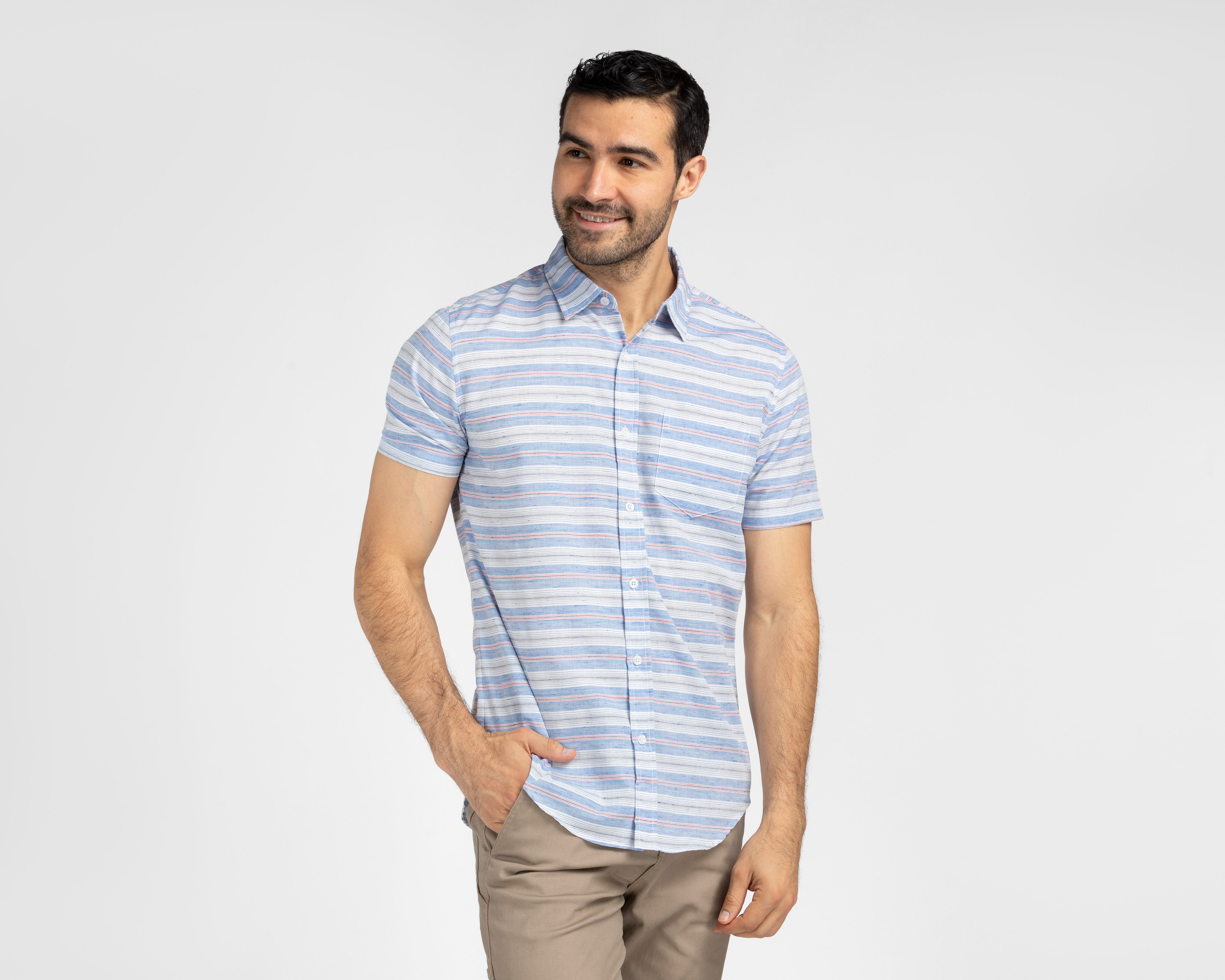 Foto 2 pulgar | Foto 1 | Camisa Casual Refill Regular Fit a Rayas para Hombre