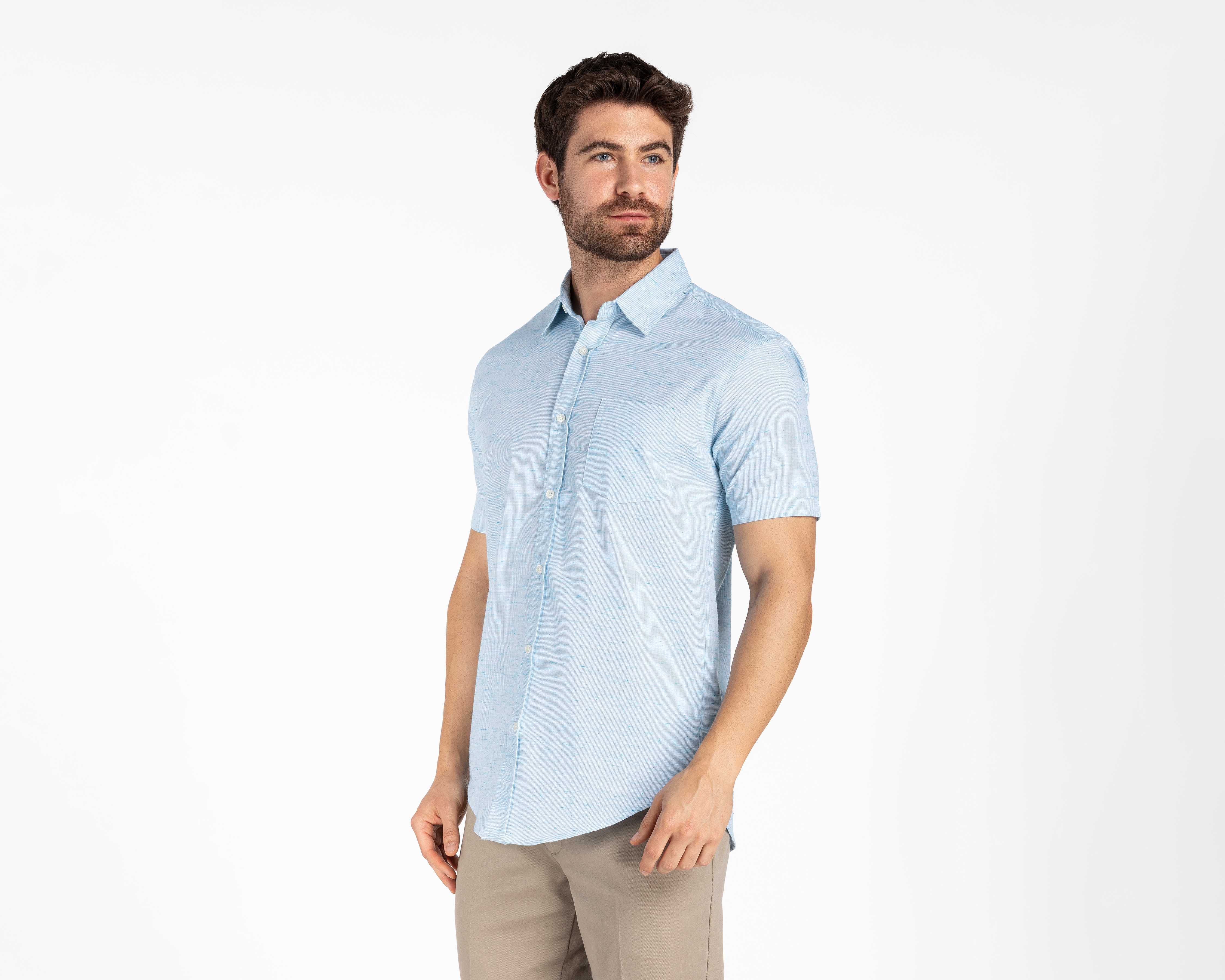 Foto 2 pulgar | Foto 1 | Camisa Casual Porto Sur Regular Lisa para Hombre