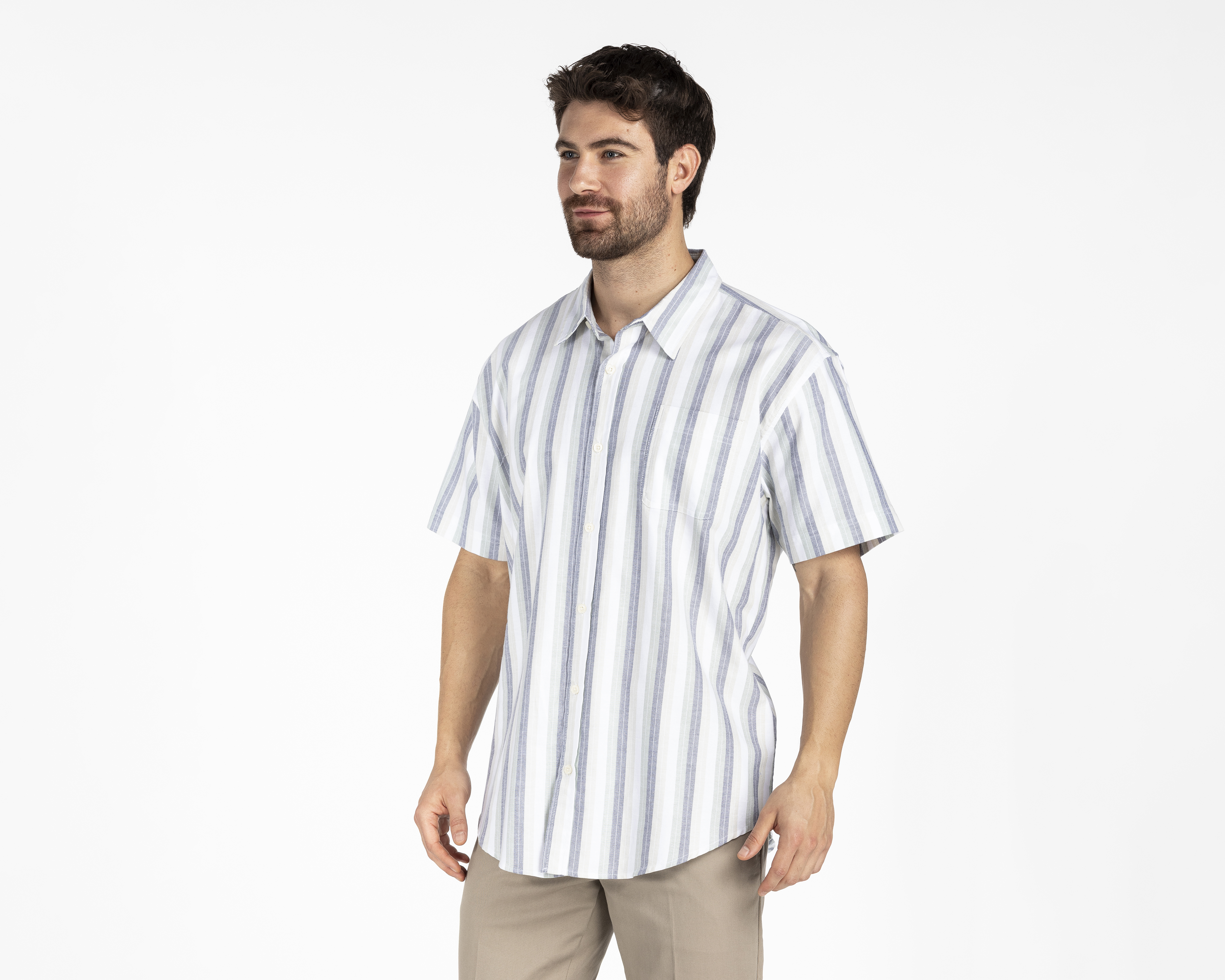 Foto 2 pulgar | Foto 1 | Camisa Casual de Algodón Porto Sur Regular a Rayas para Hombre
