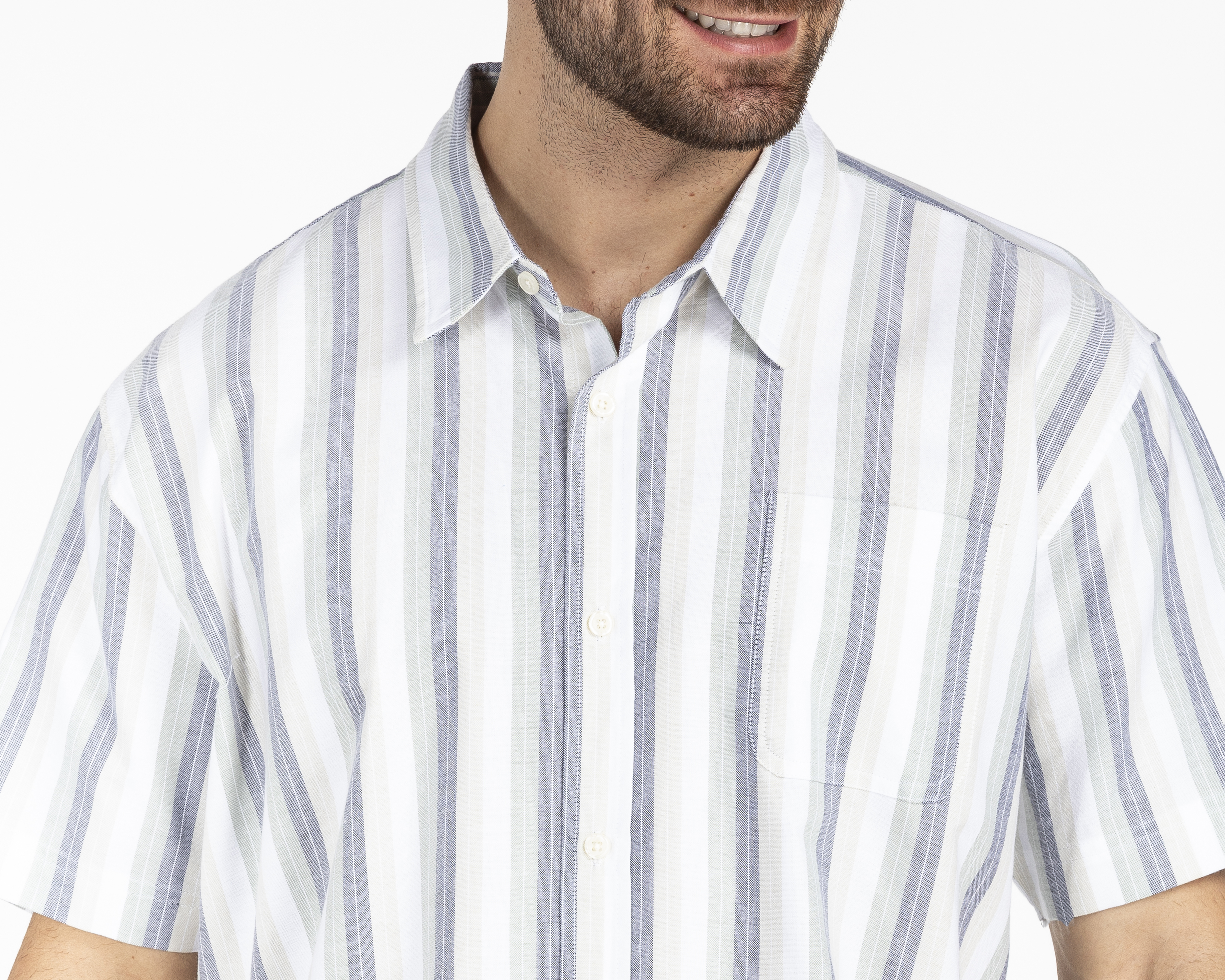 Foto 4 pulgar | Foto 3 | Camisa Casual de Algodón Porto Sur Regular a Rayas para Hombre