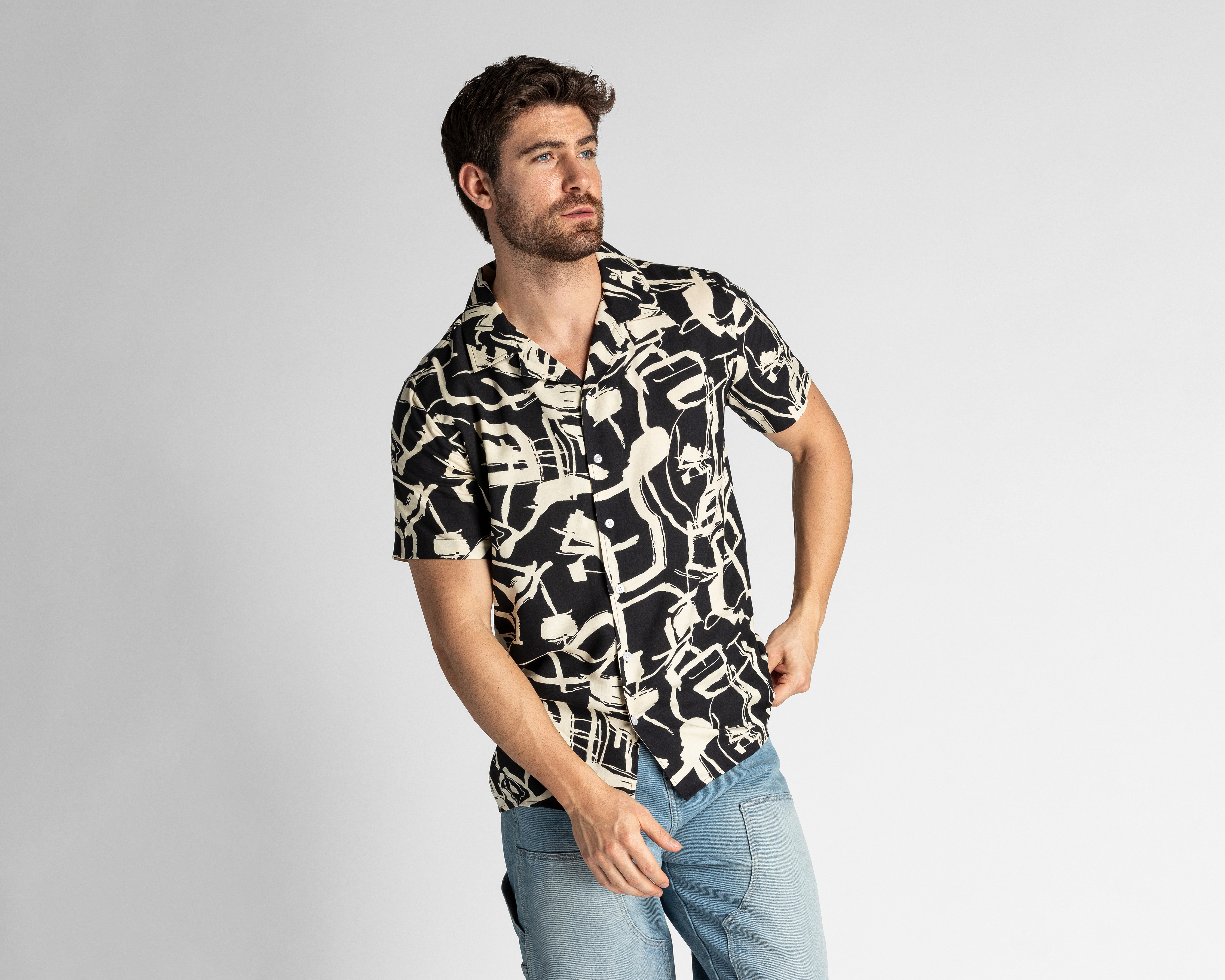 Foto 2 pulgar | Foto 1 | Camisa Casual Strona Regular Fit Estampada para Hombre