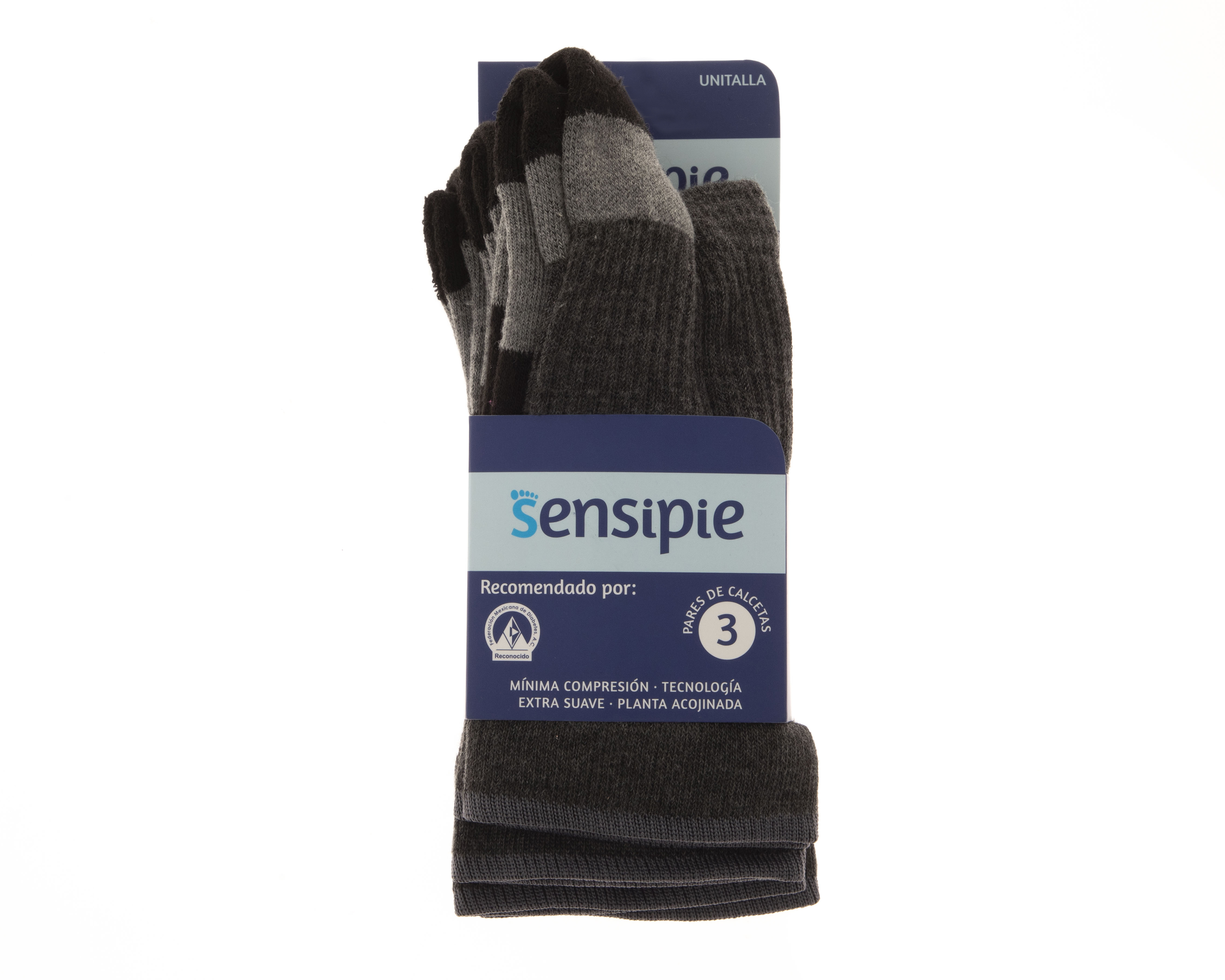 Foto 4 pulgar | Foto 3 | Calcetas para Personas con Diabetes Sensipie para Hombre 3 Pares