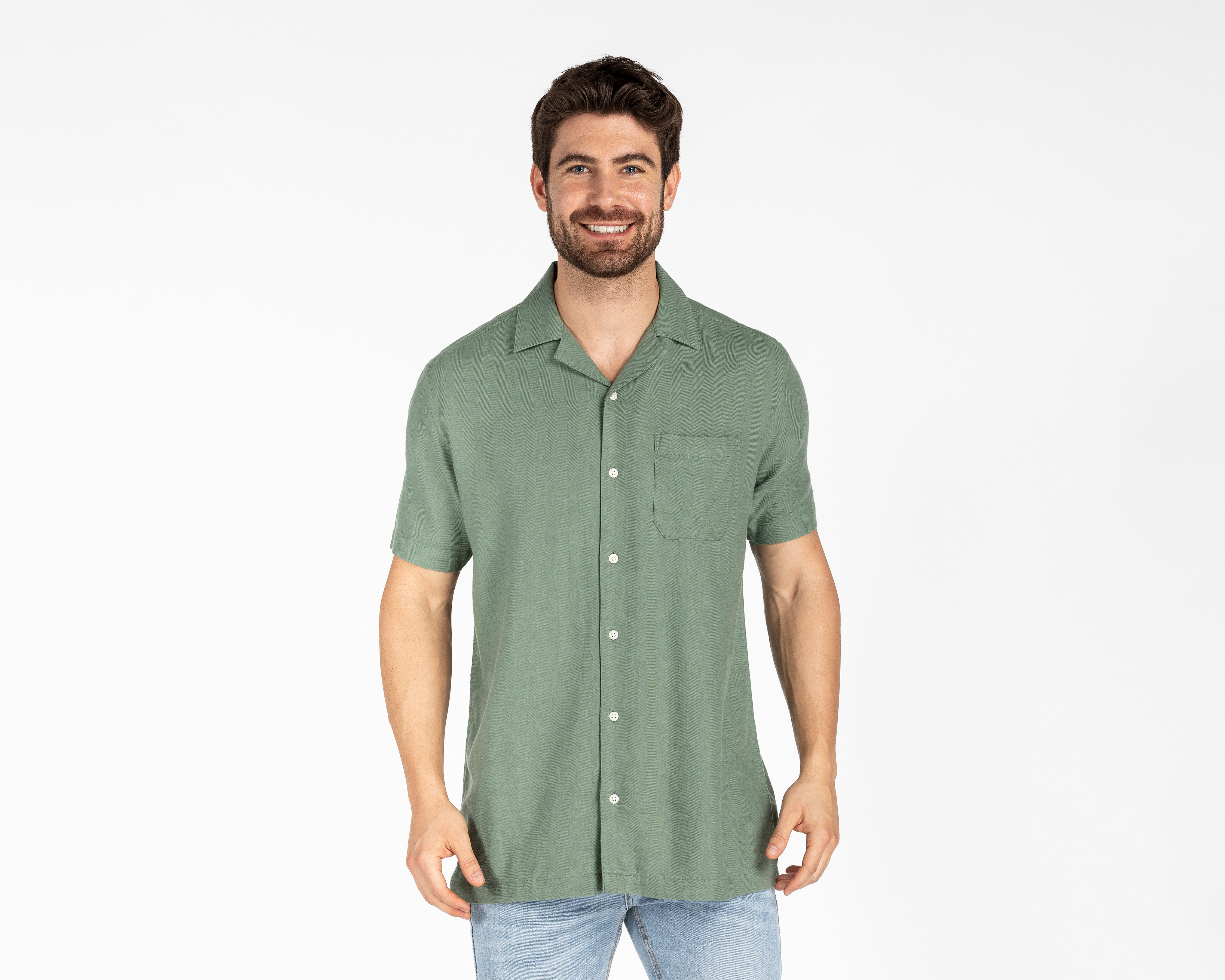Camisa Casual Porto Sur Regular Lisa para Hombre