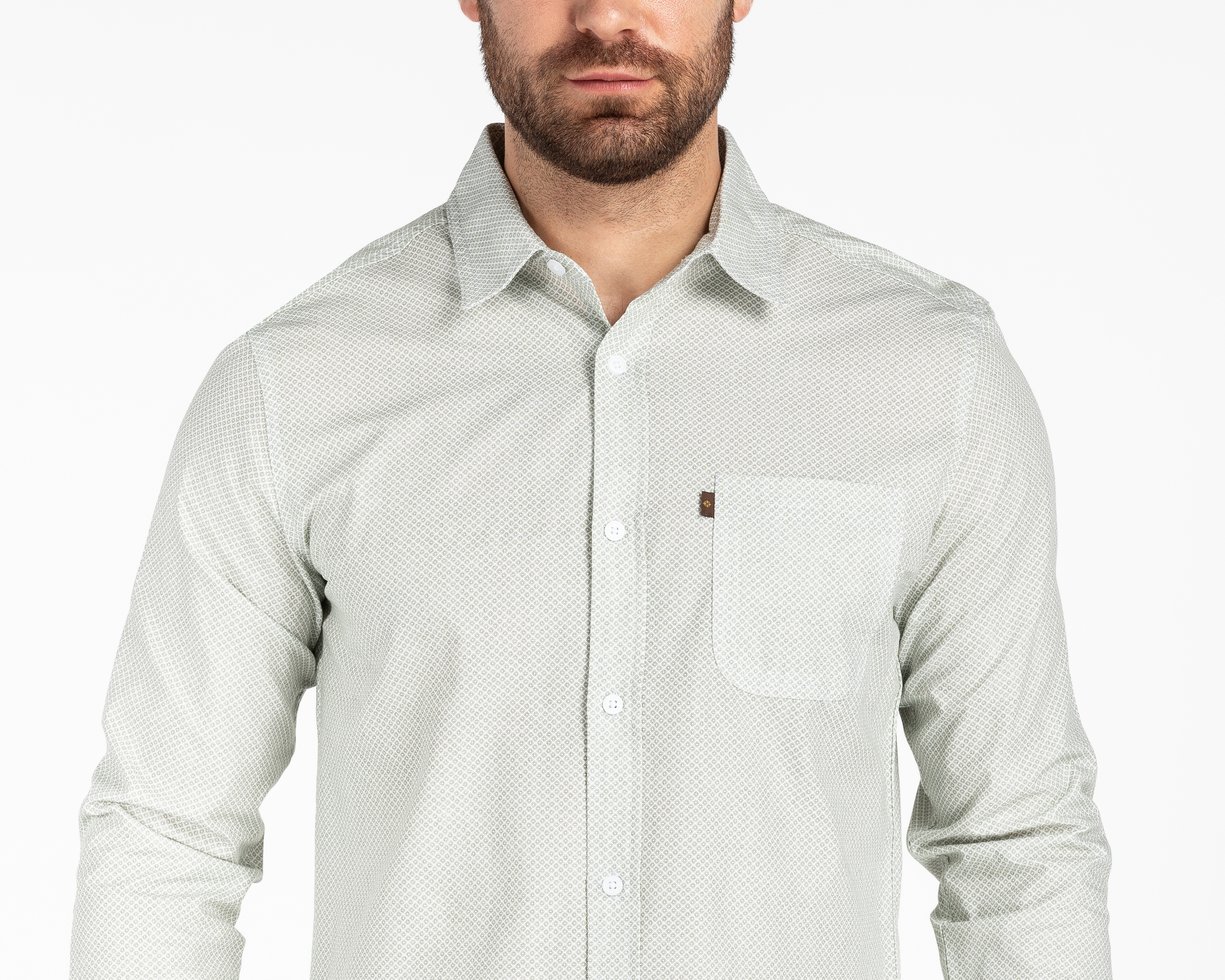 Foto 3 | Foto 3 | Camisa de Vestir de Algodón Porto Sur Manga Larga Cuello Americano para Hombre