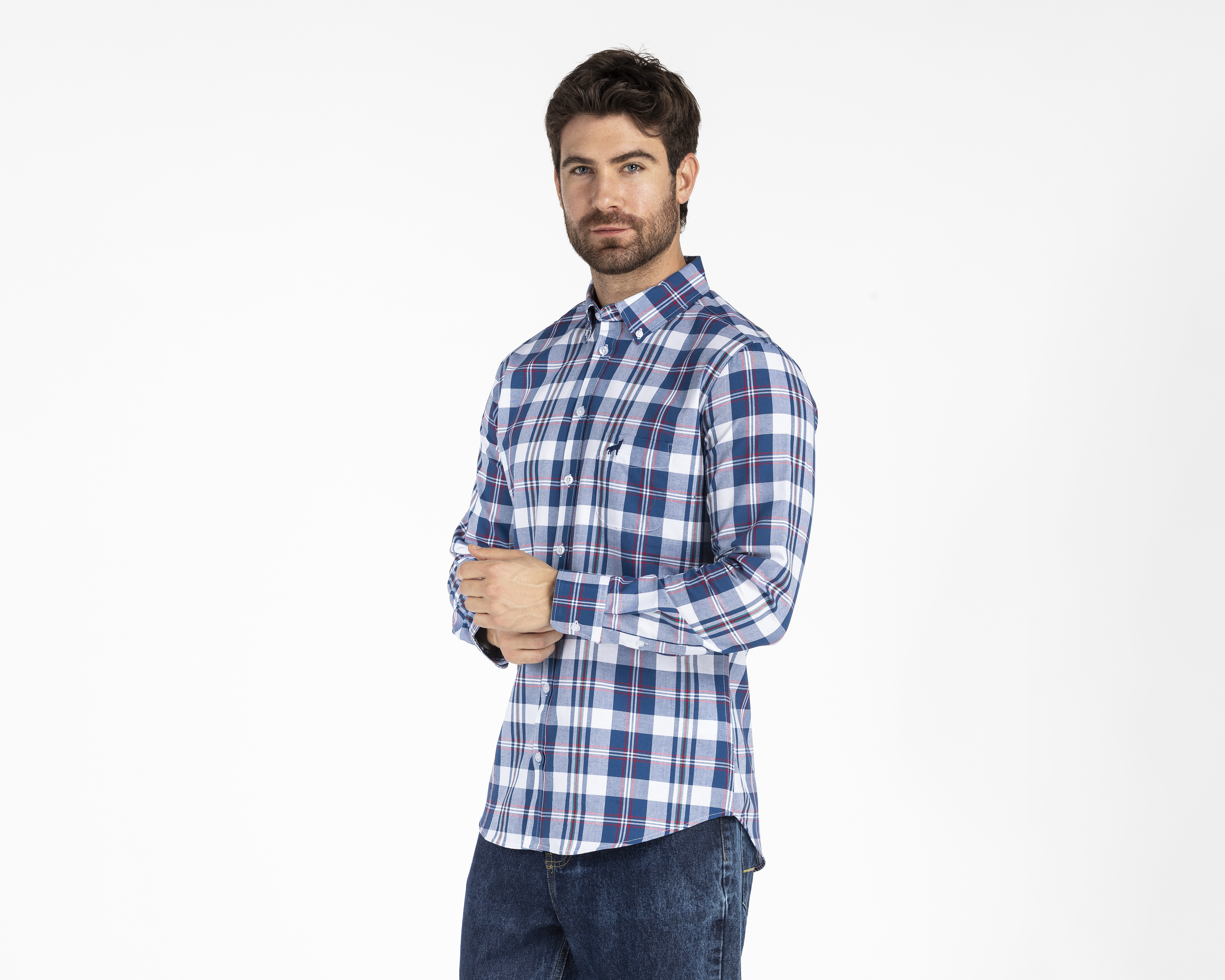 Foto 2 pulgar | Foto 1 | Camisa Casual Refill Regular Fit a Cuadros para Hombre
