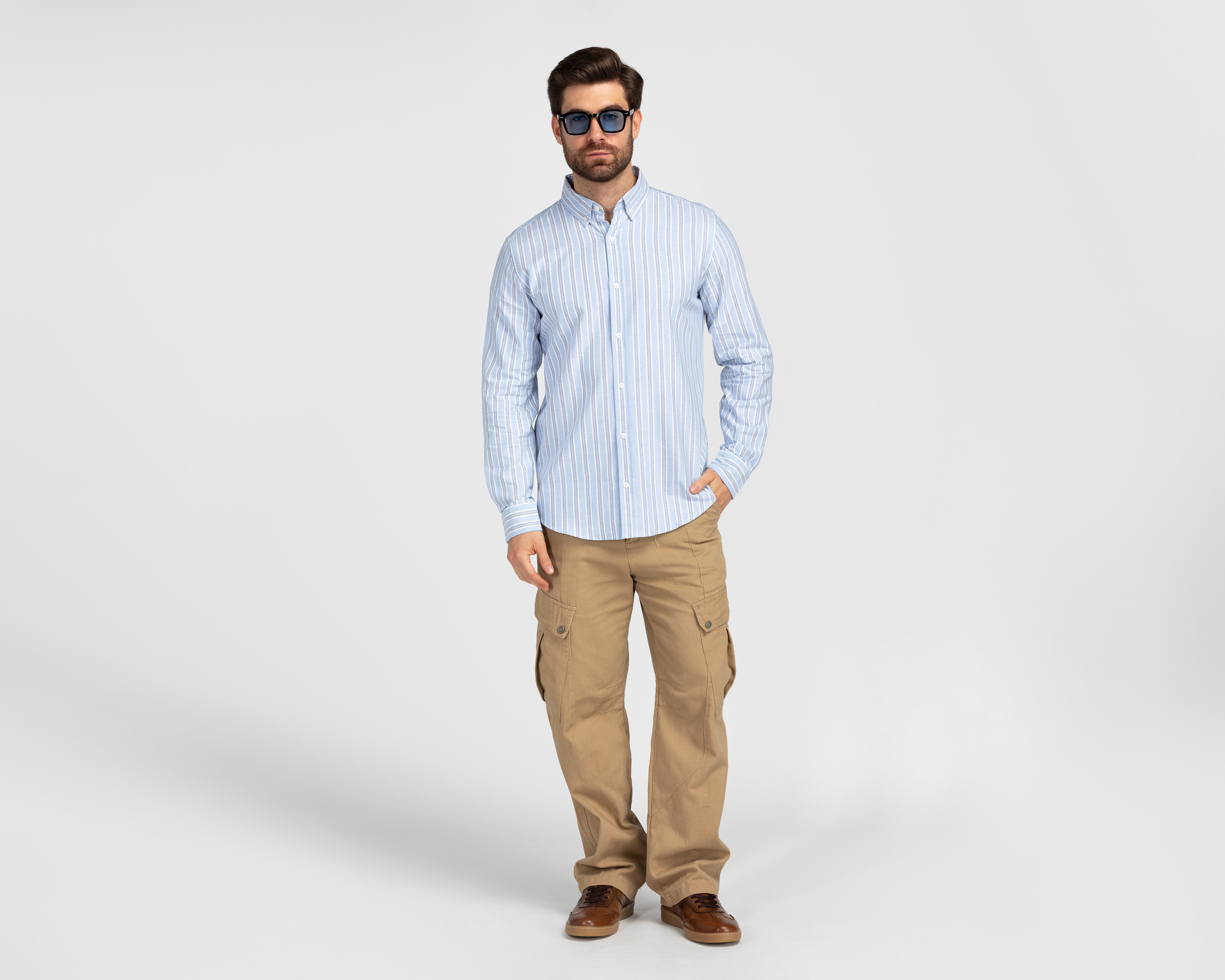 Foto 3 pulgar | Foto 2 | Camisa Casual de Algodón Refill Regular Fit a Rayas para Hombre