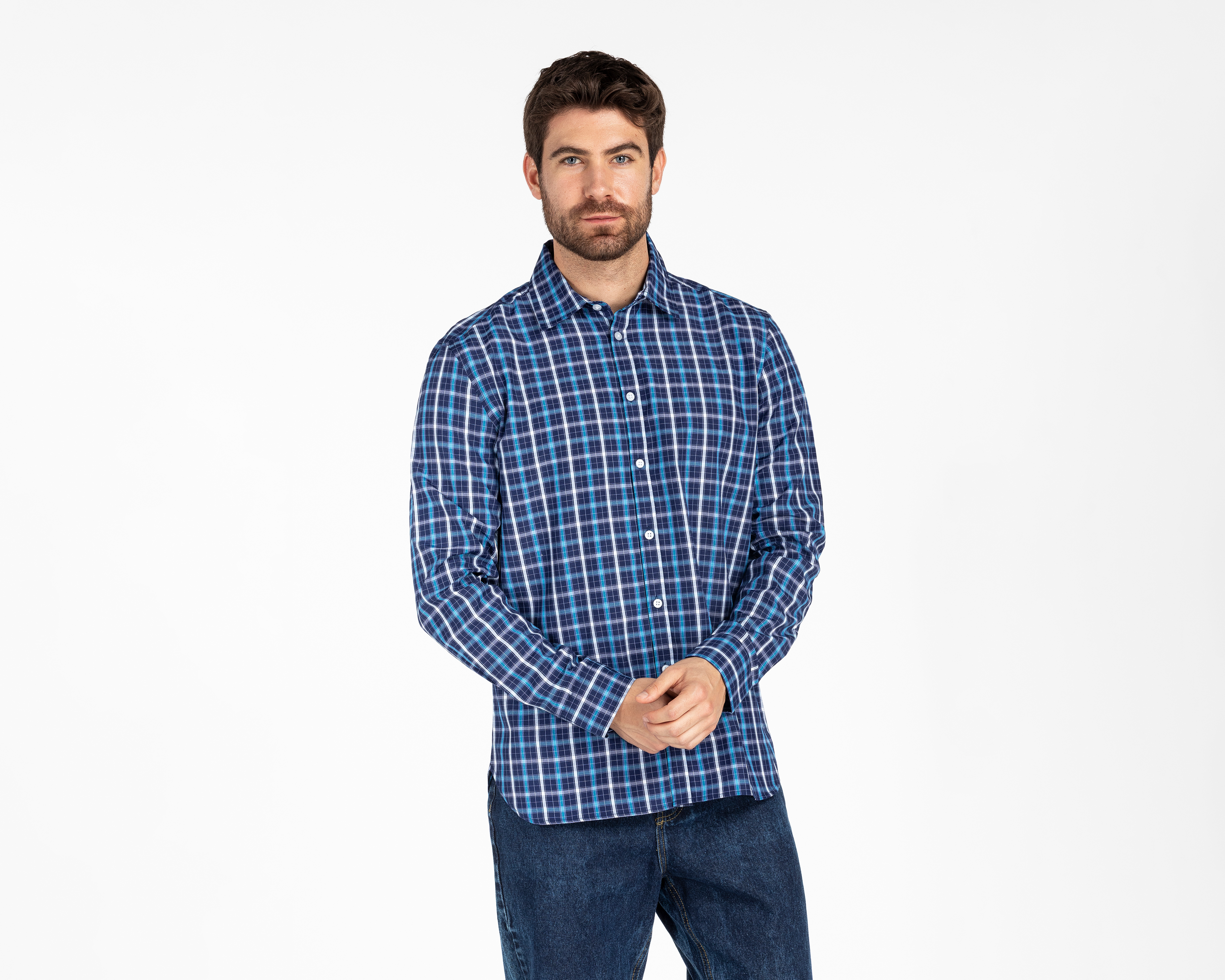 Foto 2 pulgar | Foto 1 | Camisa Casual Refill Regular Fit a Cuadros para Hombre