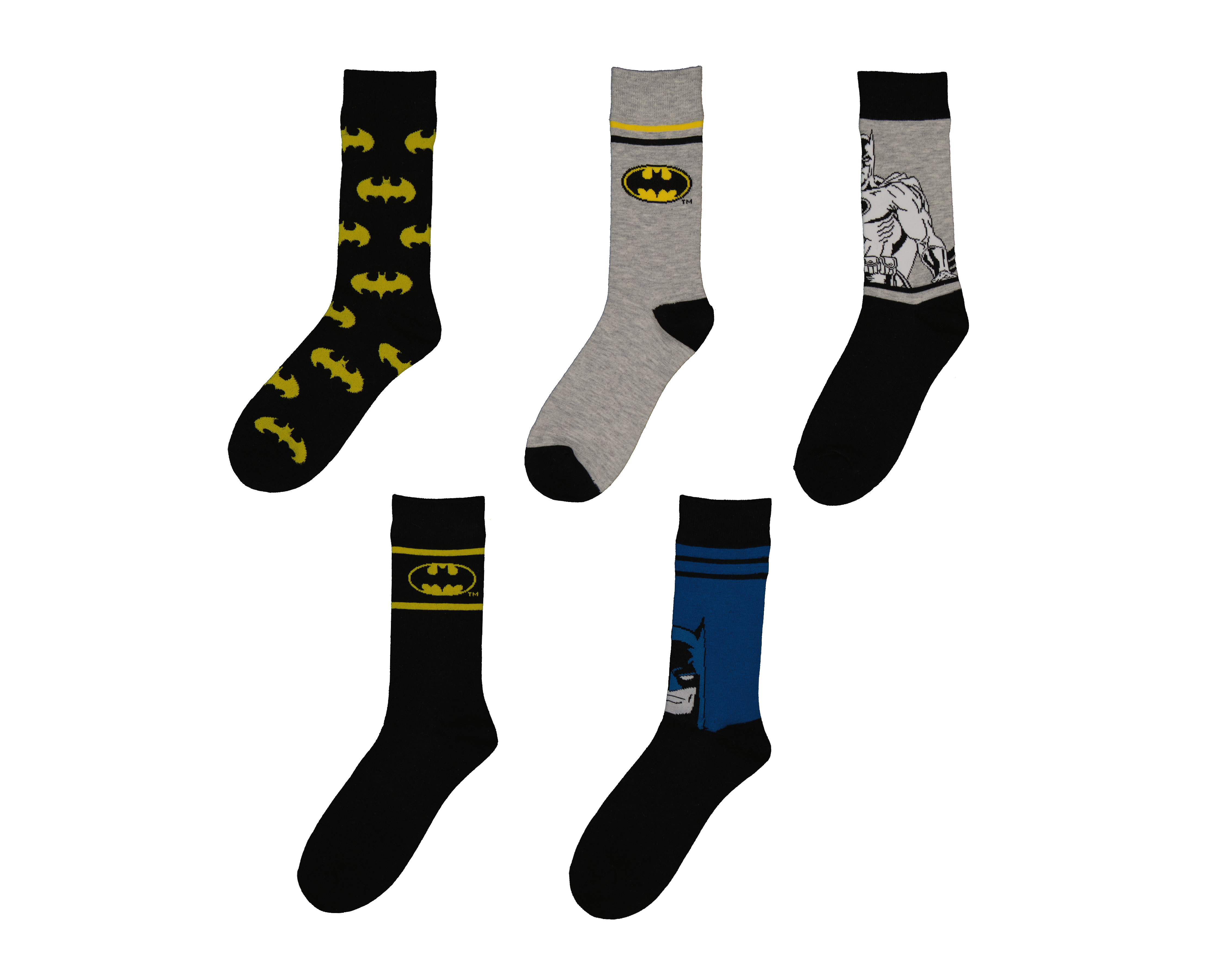 Foto 2 pulgar | Foto 1 | Calcetas Largas Batman para Hombre 5 Pares