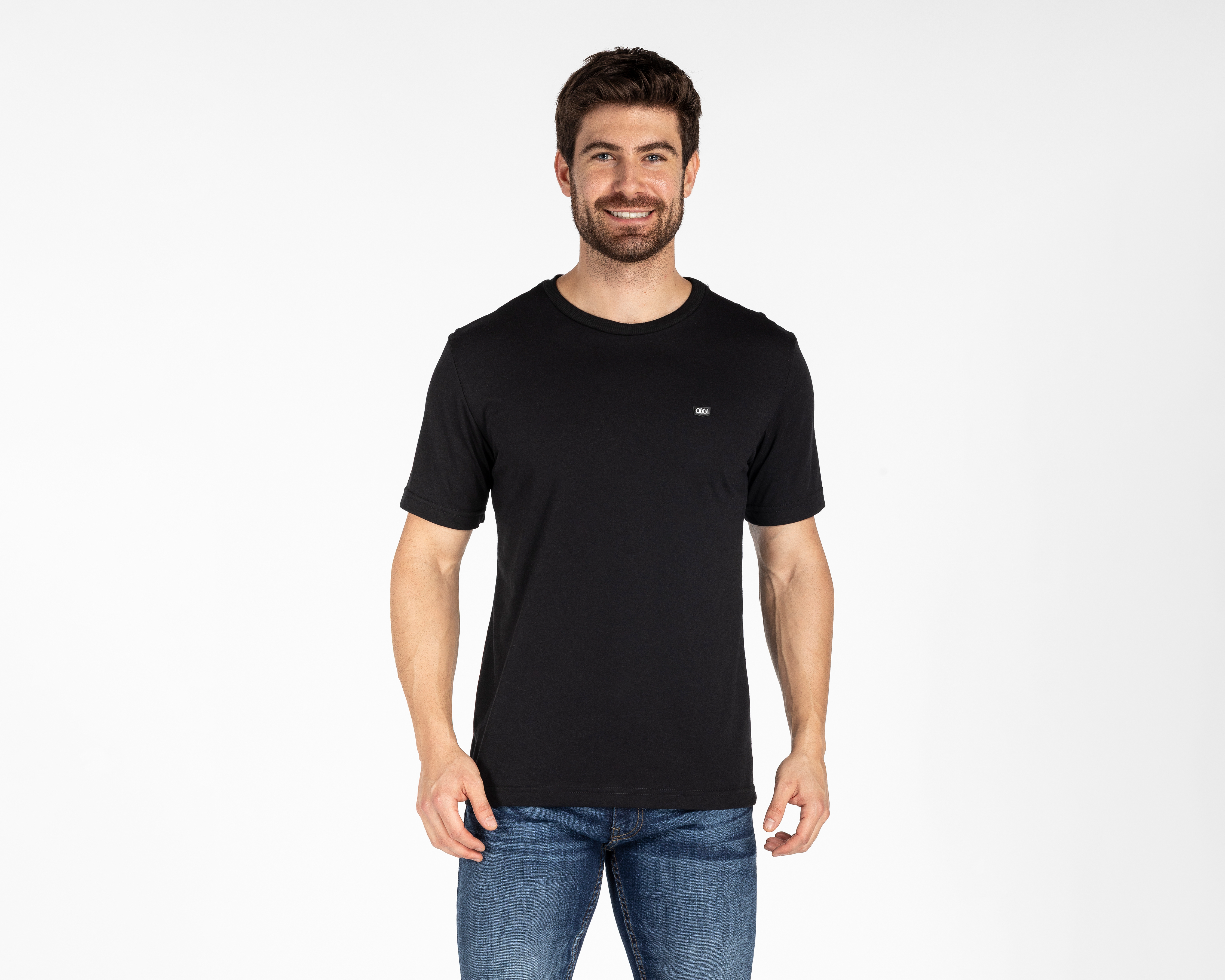Playera Cuello Redondo Oggi Negra para Hombre
