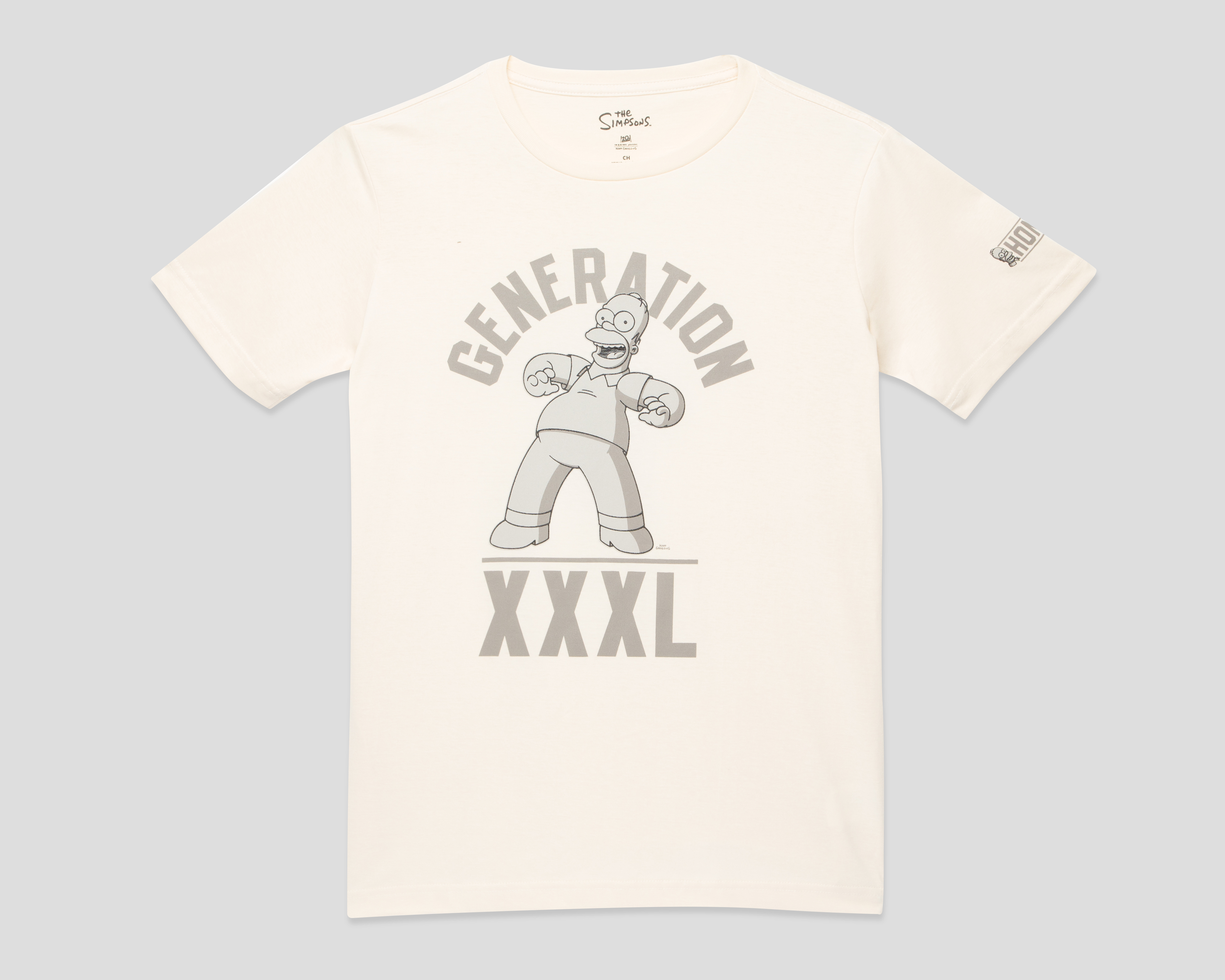 Foto 2 pulgar | Foto 1 | Playera de Cuello Redondo Beige Disney The Simpsons para Hombre