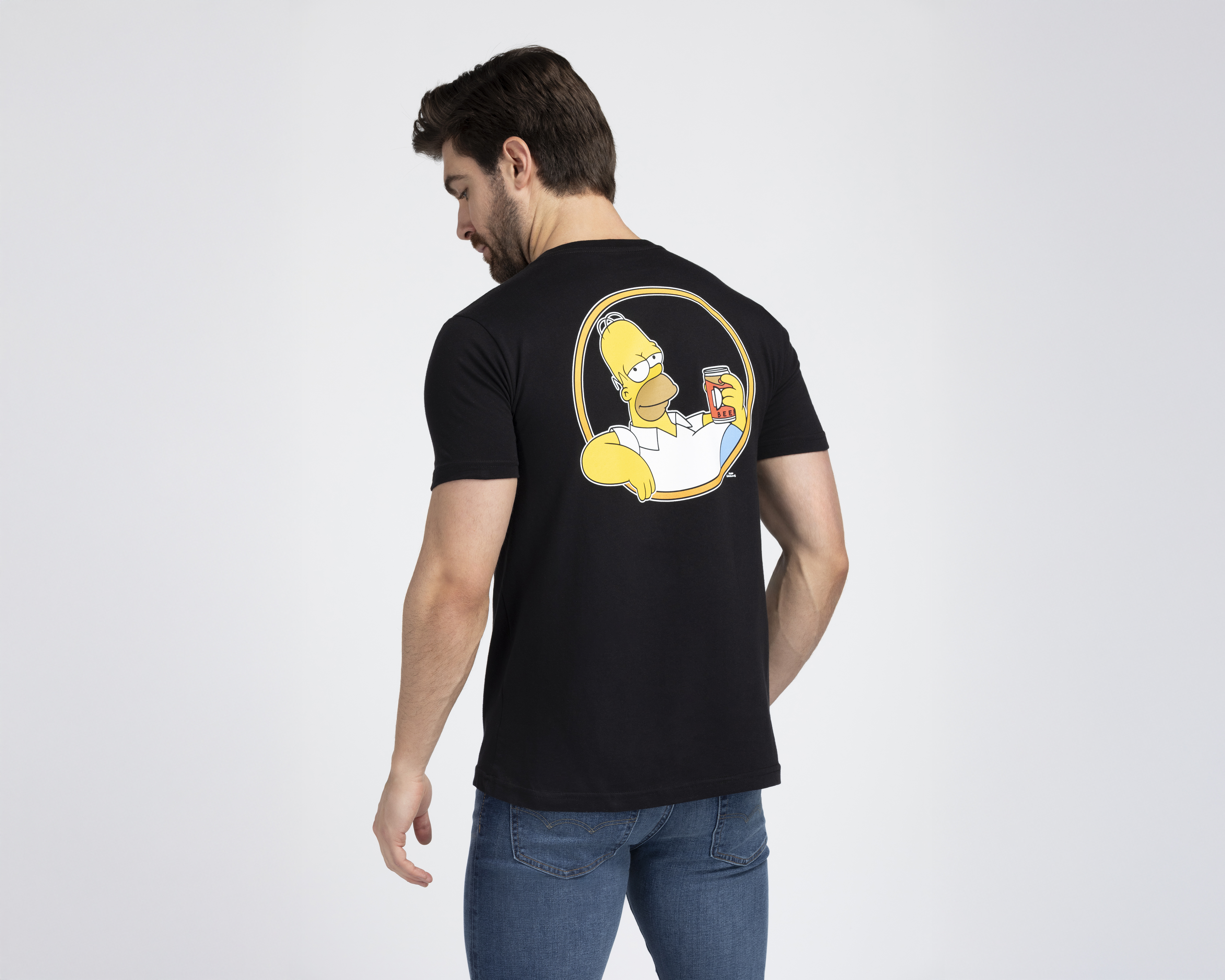 Foto 3 pulgar | Foto 2 | Playera de Cuello Redondo Negra Disney The Simpson para Hombre