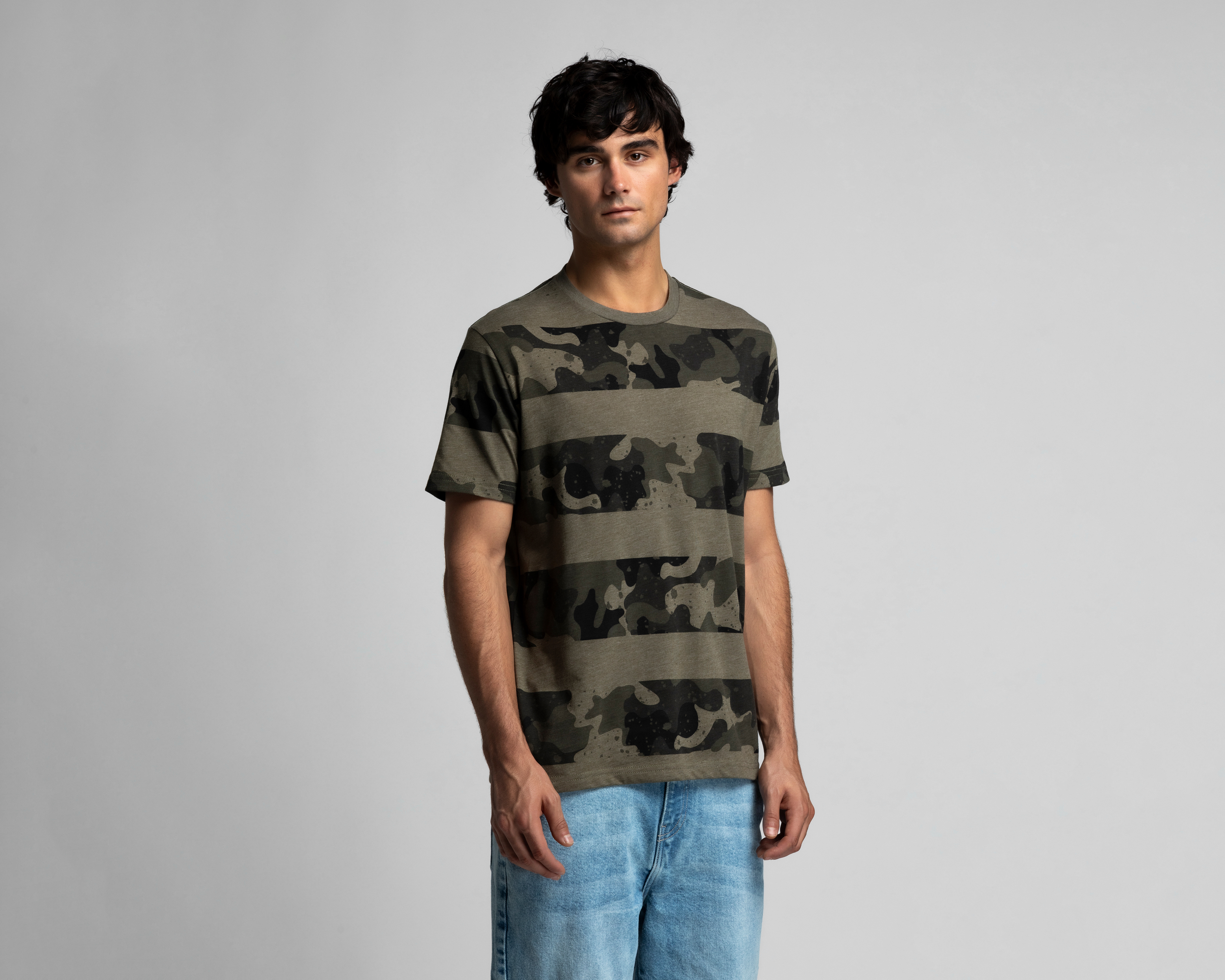 Playera de Cuello Redondo Verde Refill para Hombre