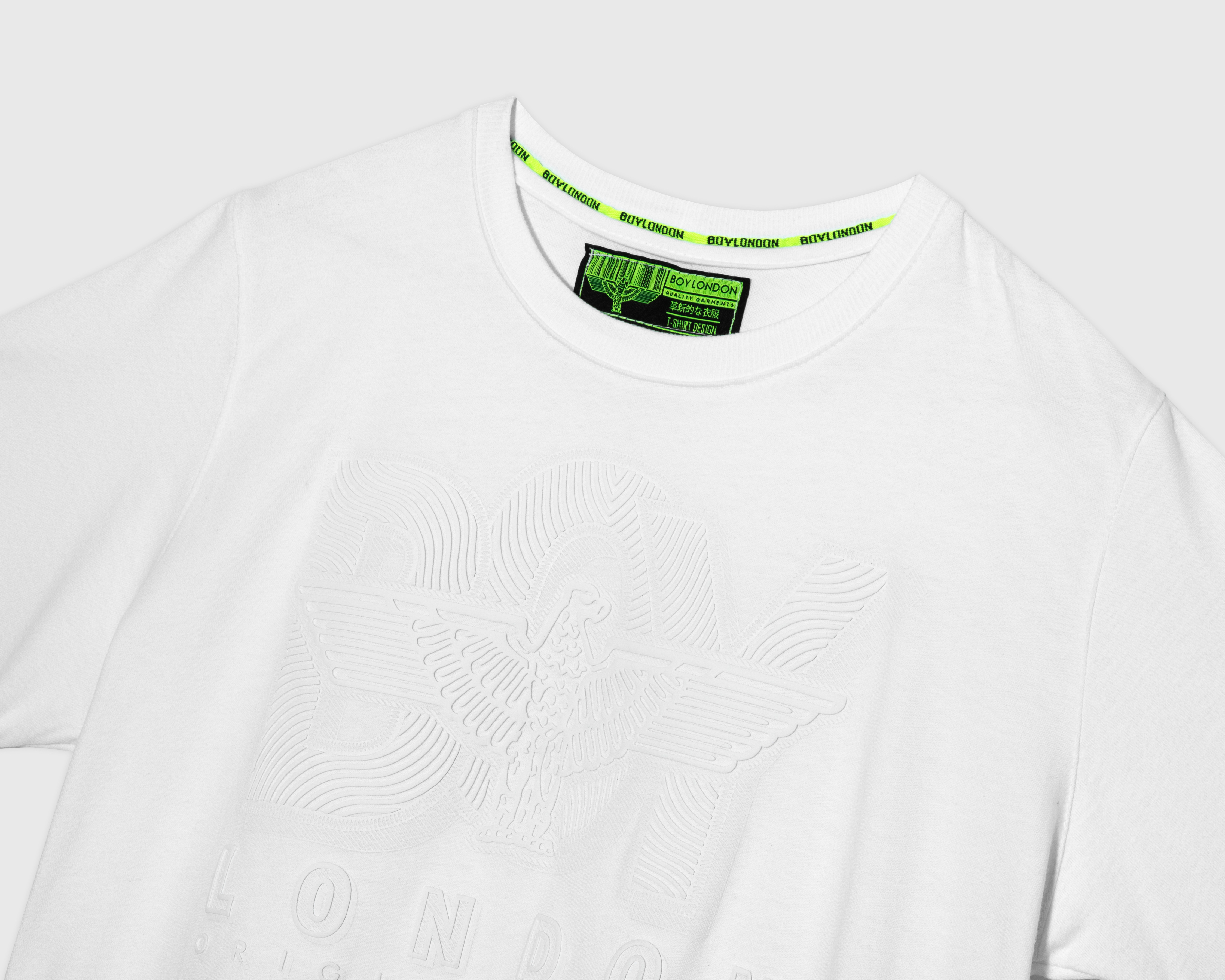 Foto 4 pulgar | Foto 3 | Playera de Cuello Redondo Blanca Boy London para Hombre