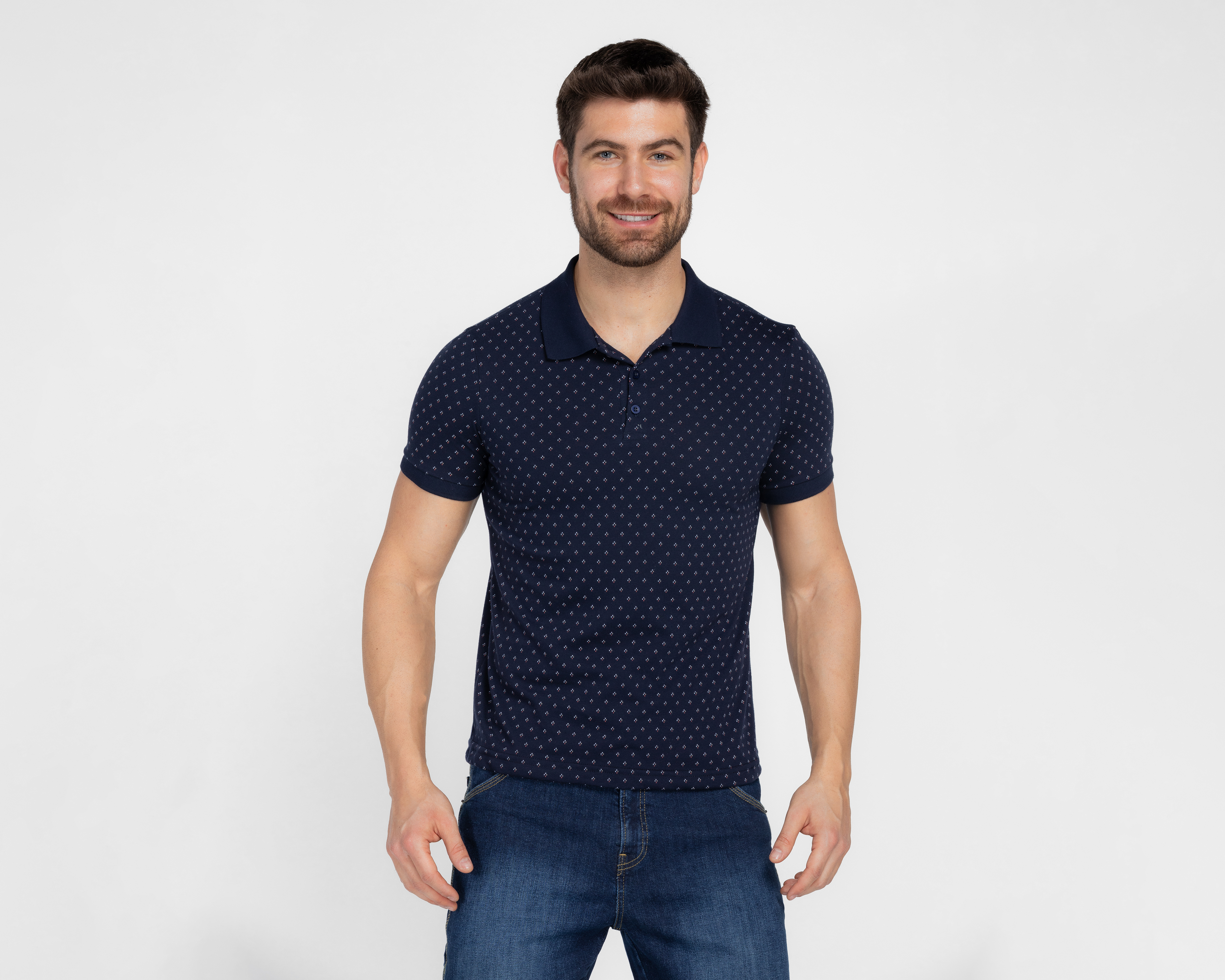 Playera Polo Refill Azul Marino para Hombre
