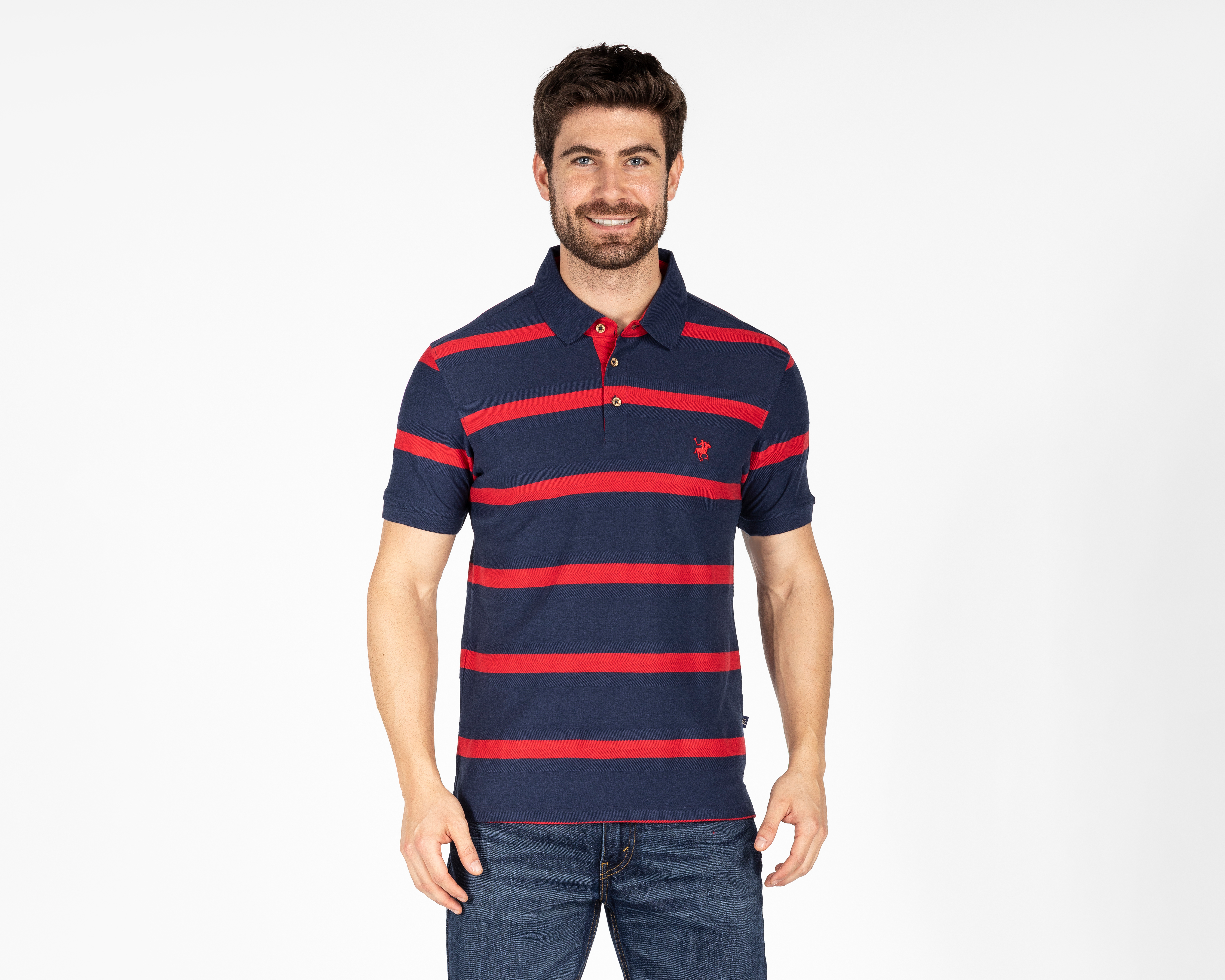 Foto 2 pulgar | Foto 1 | Playera Polo York Team Polo Club Azul para Hombre