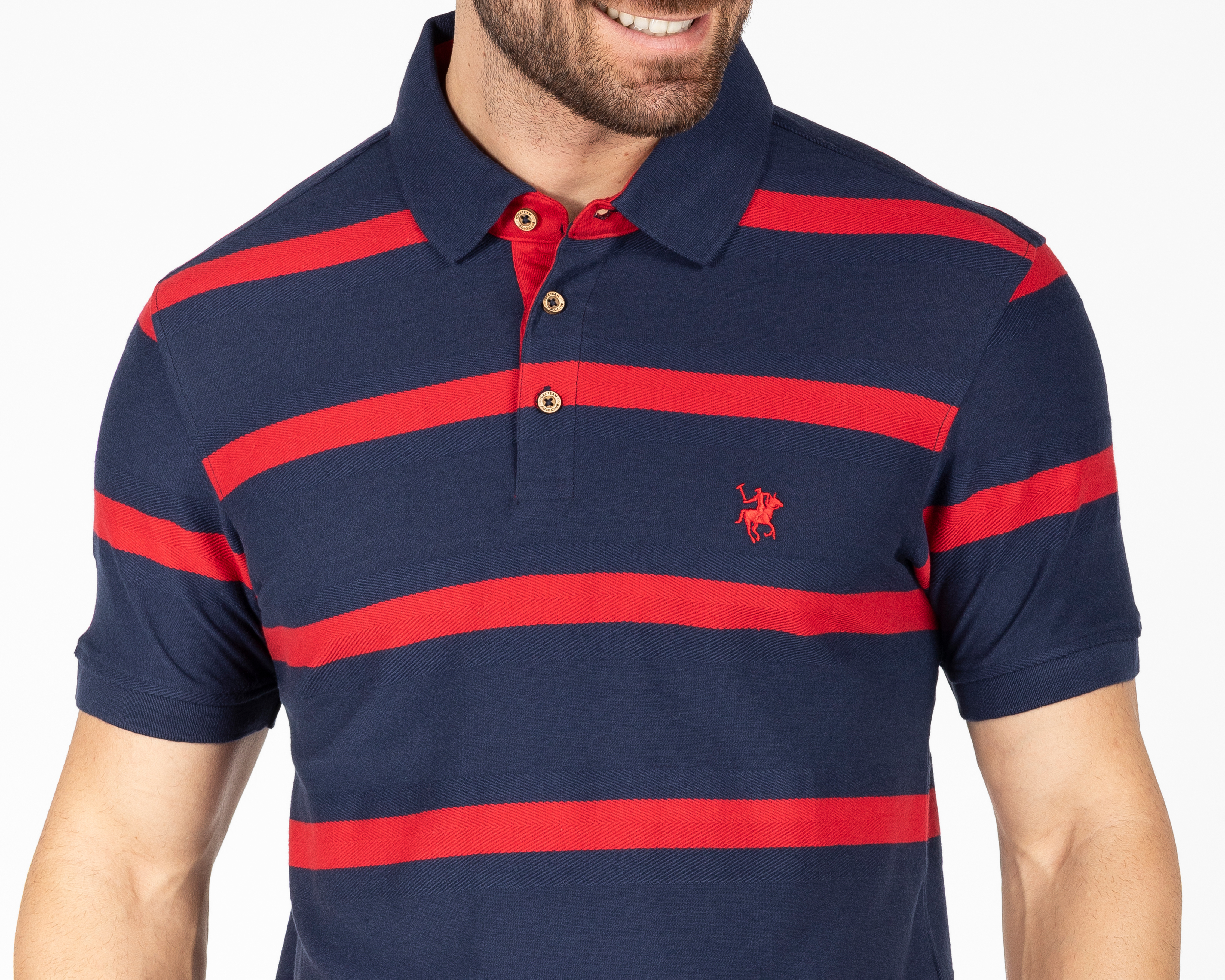 Foto 4 pulgar | Foto 3 | Playera Polo York Team Polo Club Azul para Hombre