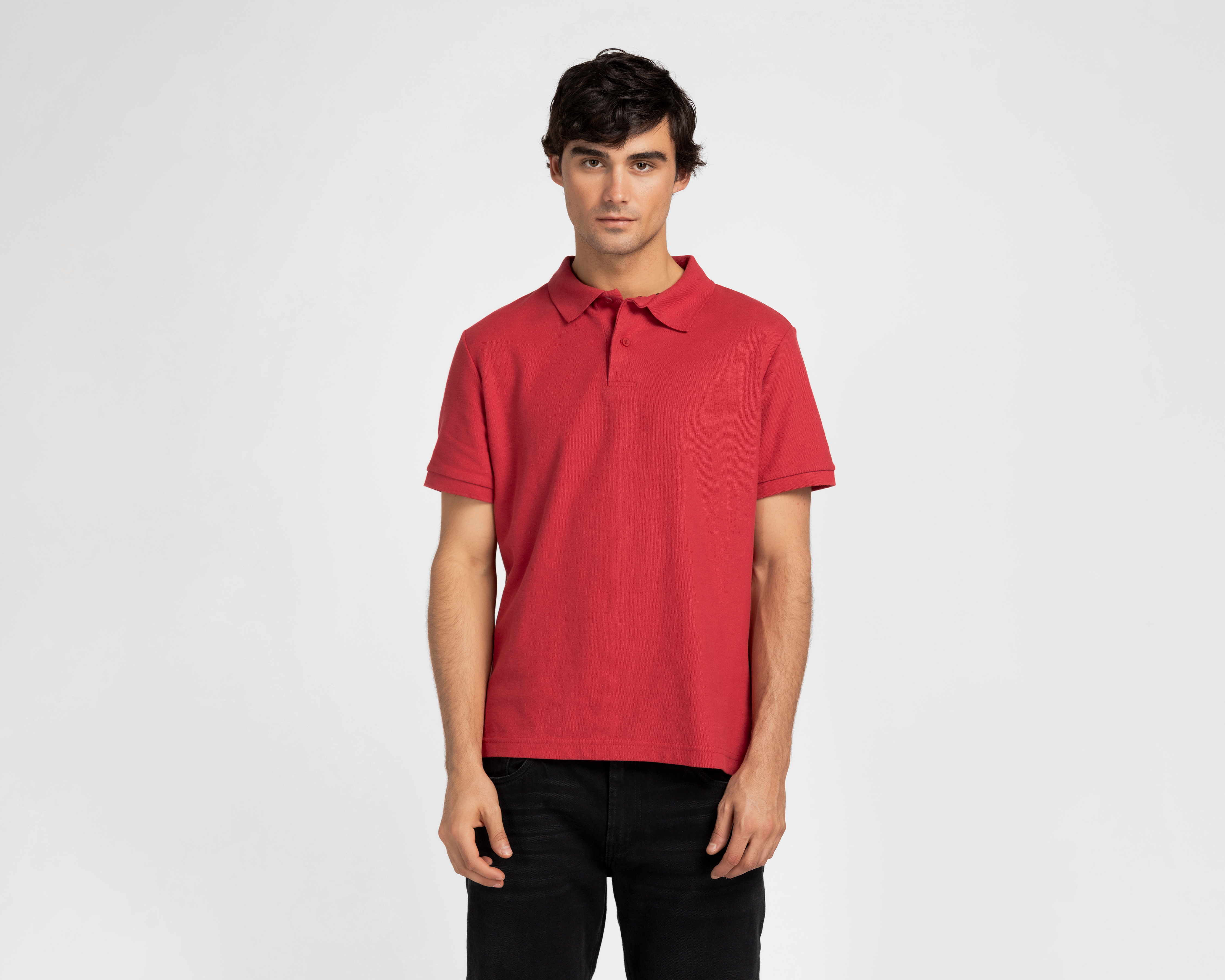 Foto 2 pulgar | Foto 1 | Playera Polo Porto Sur Roja para Hombre