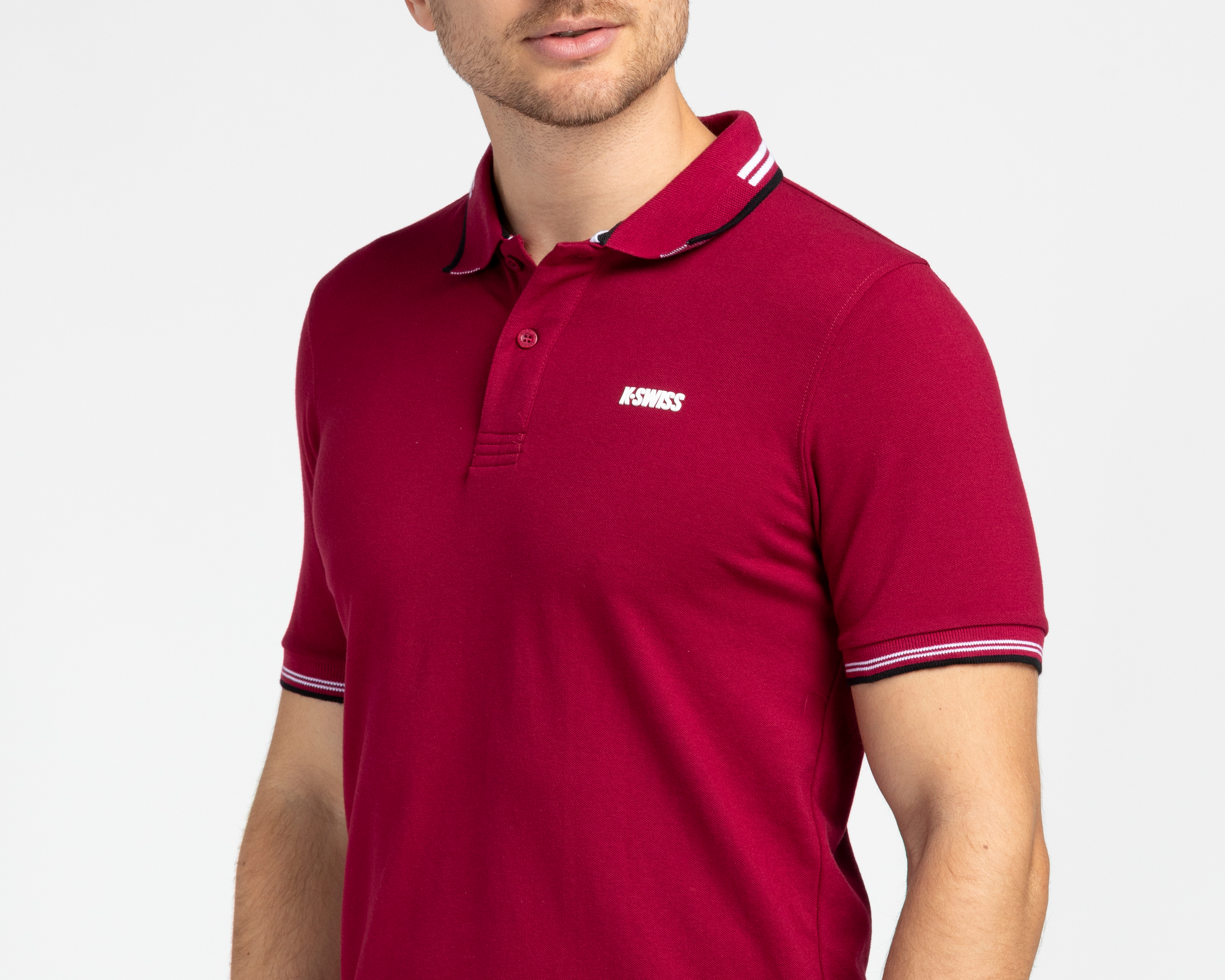 Foto 4 pulgar | Foto 3 | Playera Polo K-Swiss Vino para Hombre