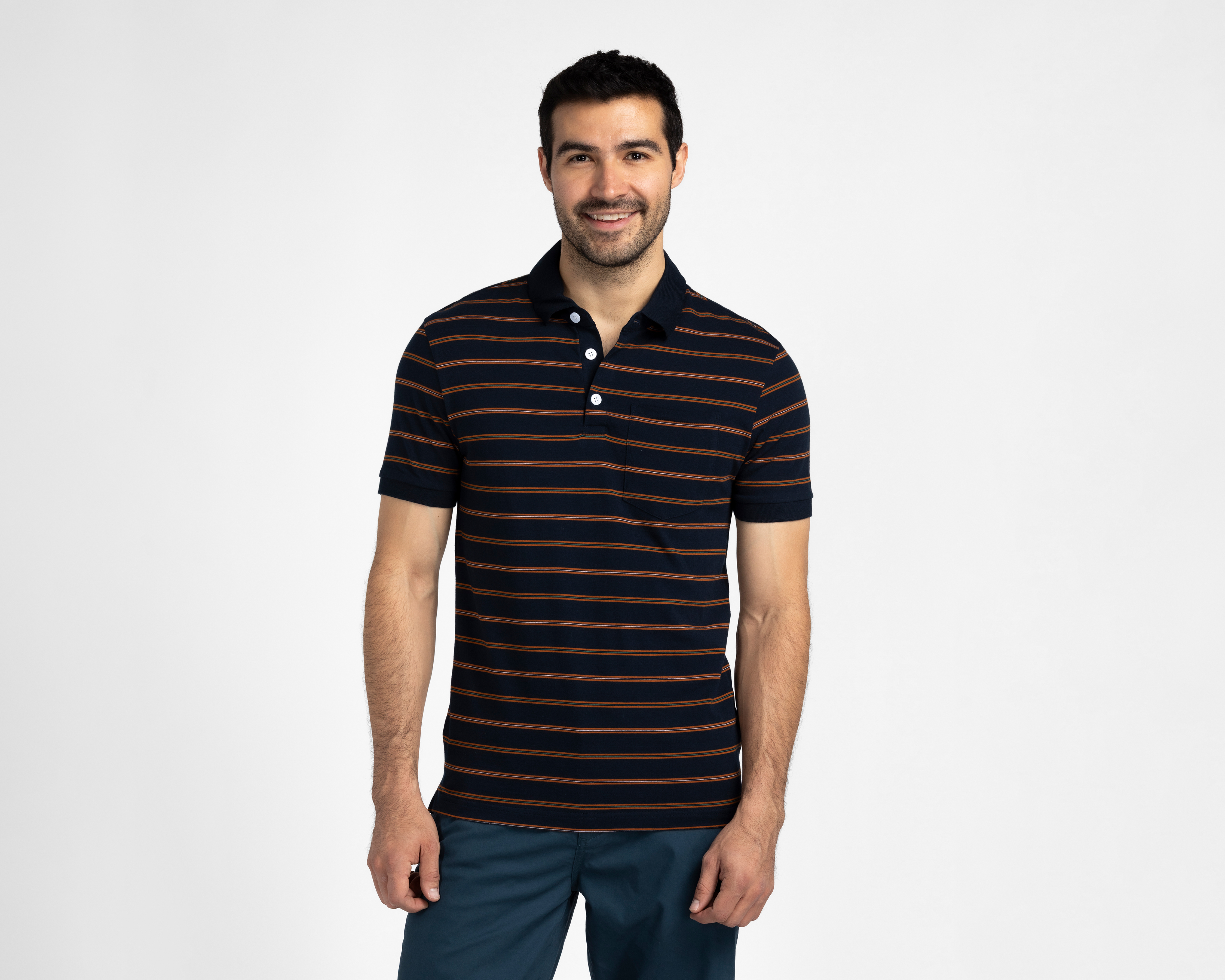 Foto 2 pulgar | Foto 1 | Playera Polo Porto Sur Azul para Hombre