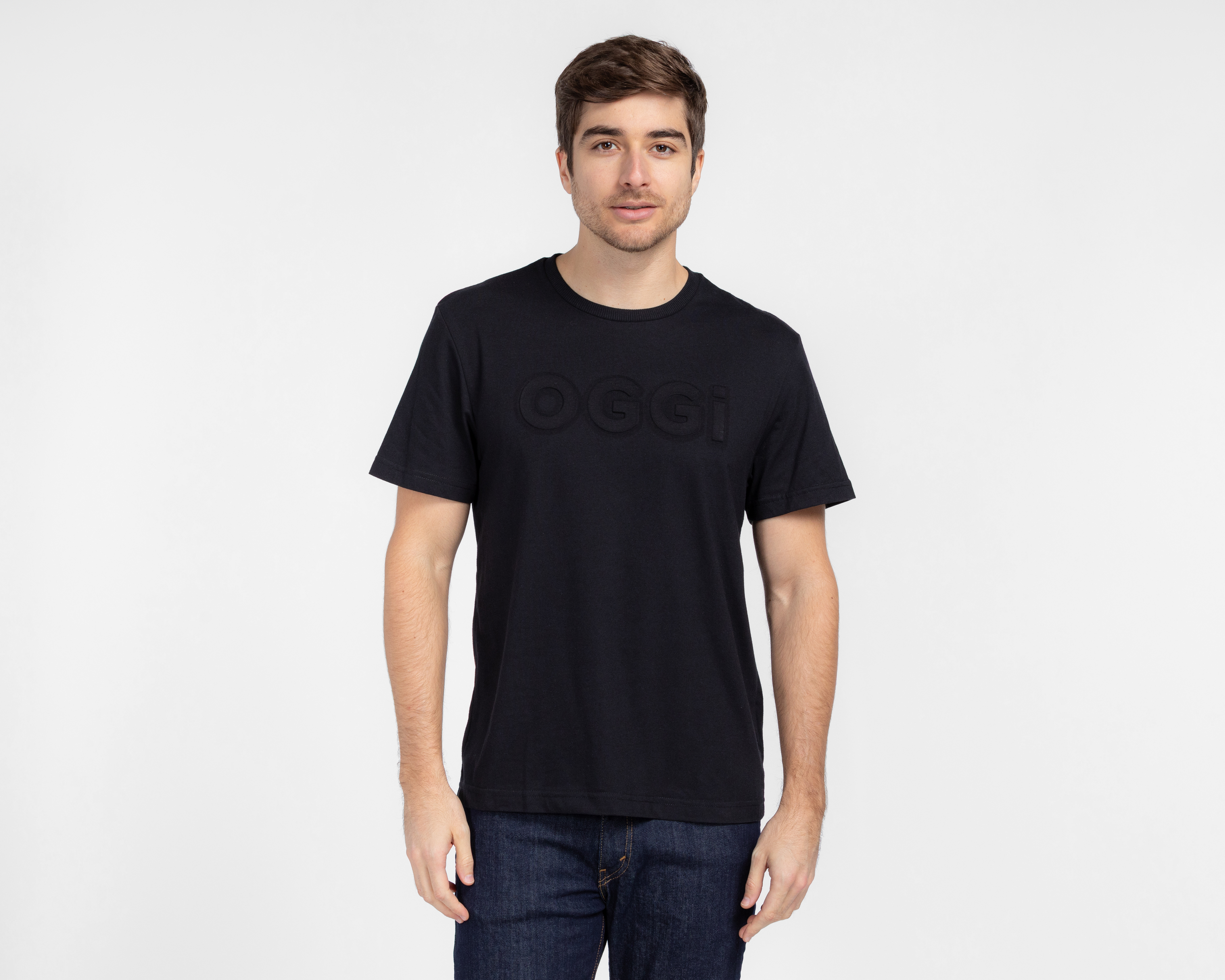 Foto 1 | Foto 1 | Playera de Cuello Redondo Negra Oggi para Hombre