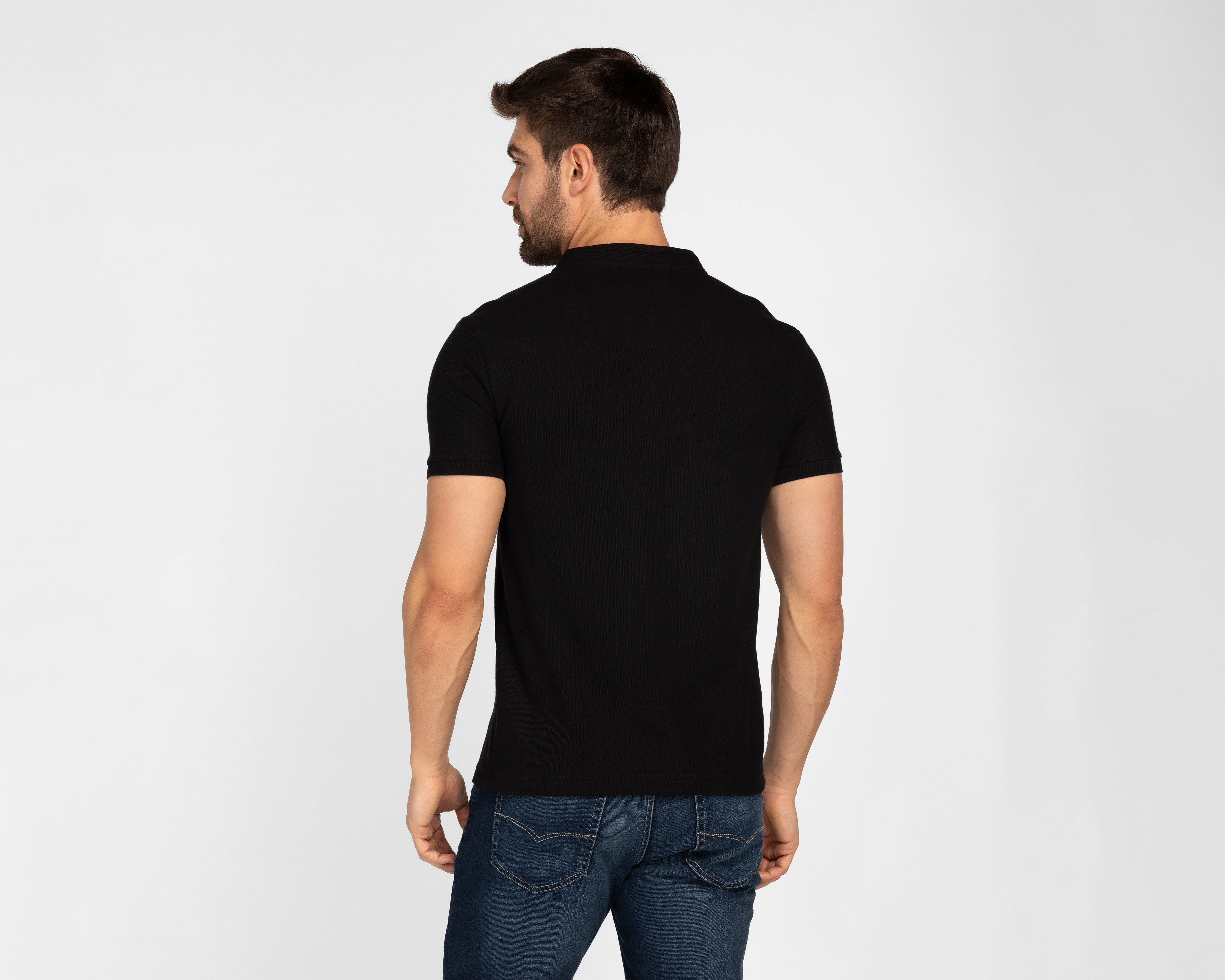 Foto 3 | Foto 3 | Playera Refill Negra Henley para Hombre