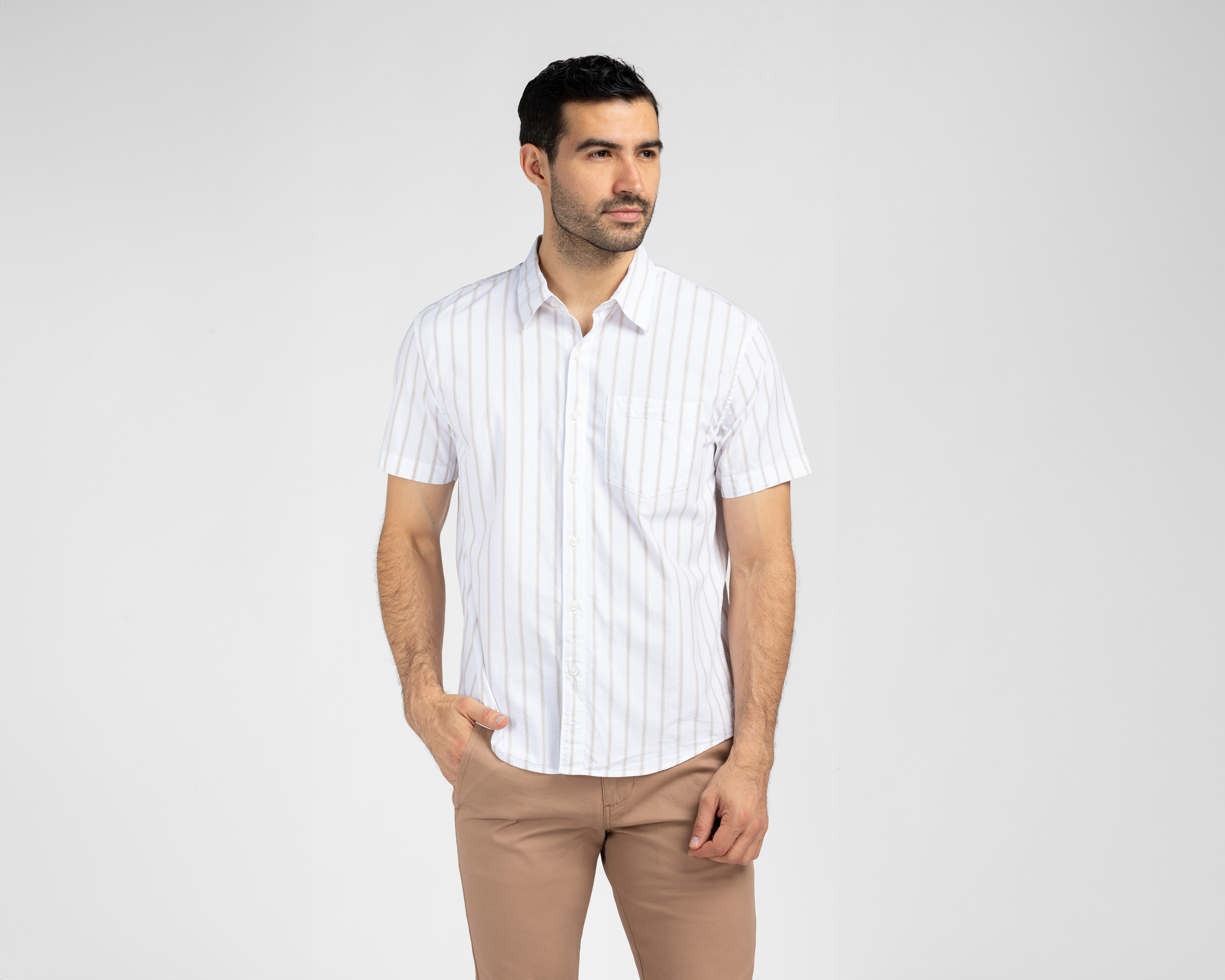 Foto 1 | Foto 1 | Camisa Casual de Algodón American Eagle Regular a Rayas para Hombre