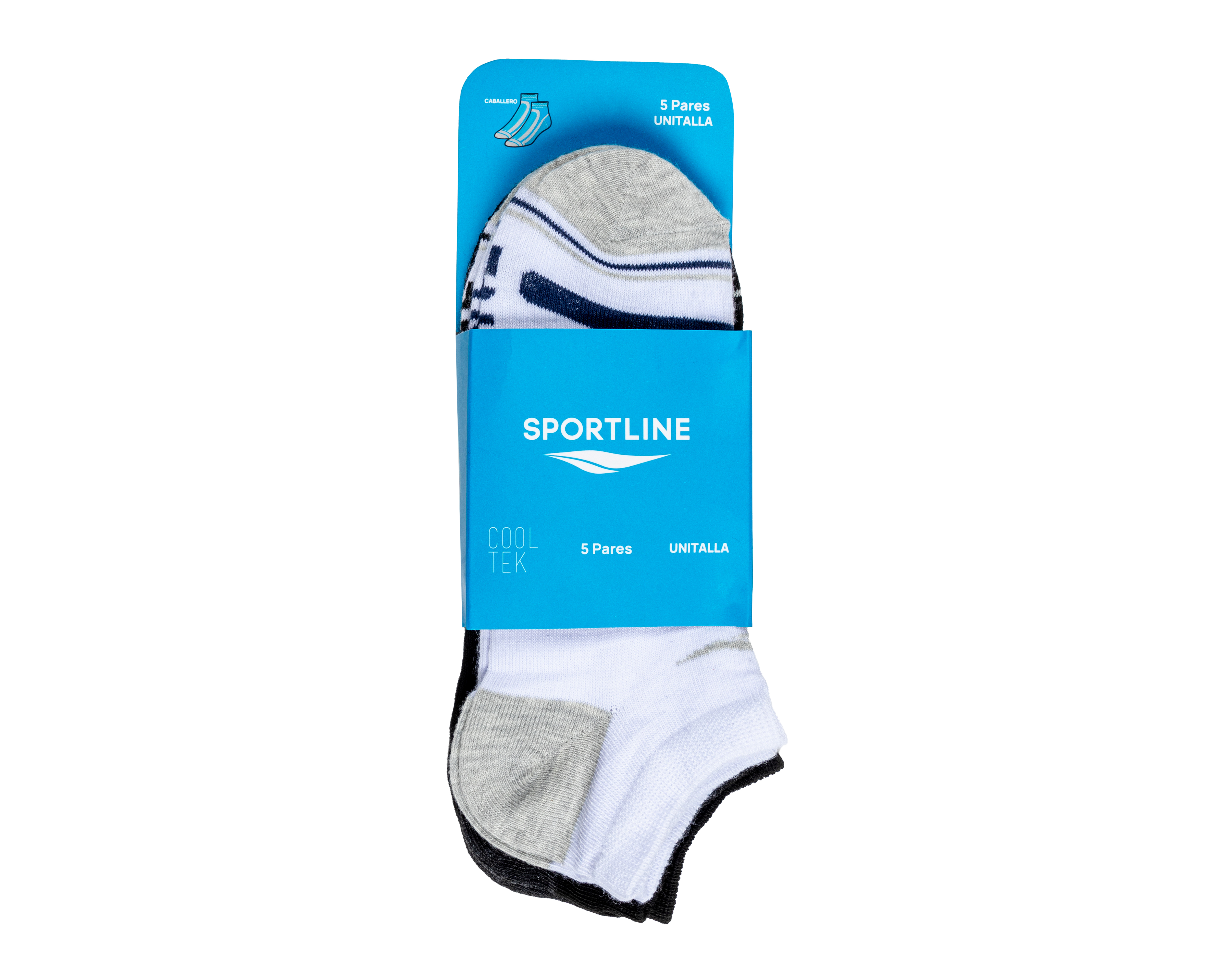 Foto 4 pulgar | Foto 3 | Calcetines Deportivos Sporline Cooltek para Hombre 5 Pares