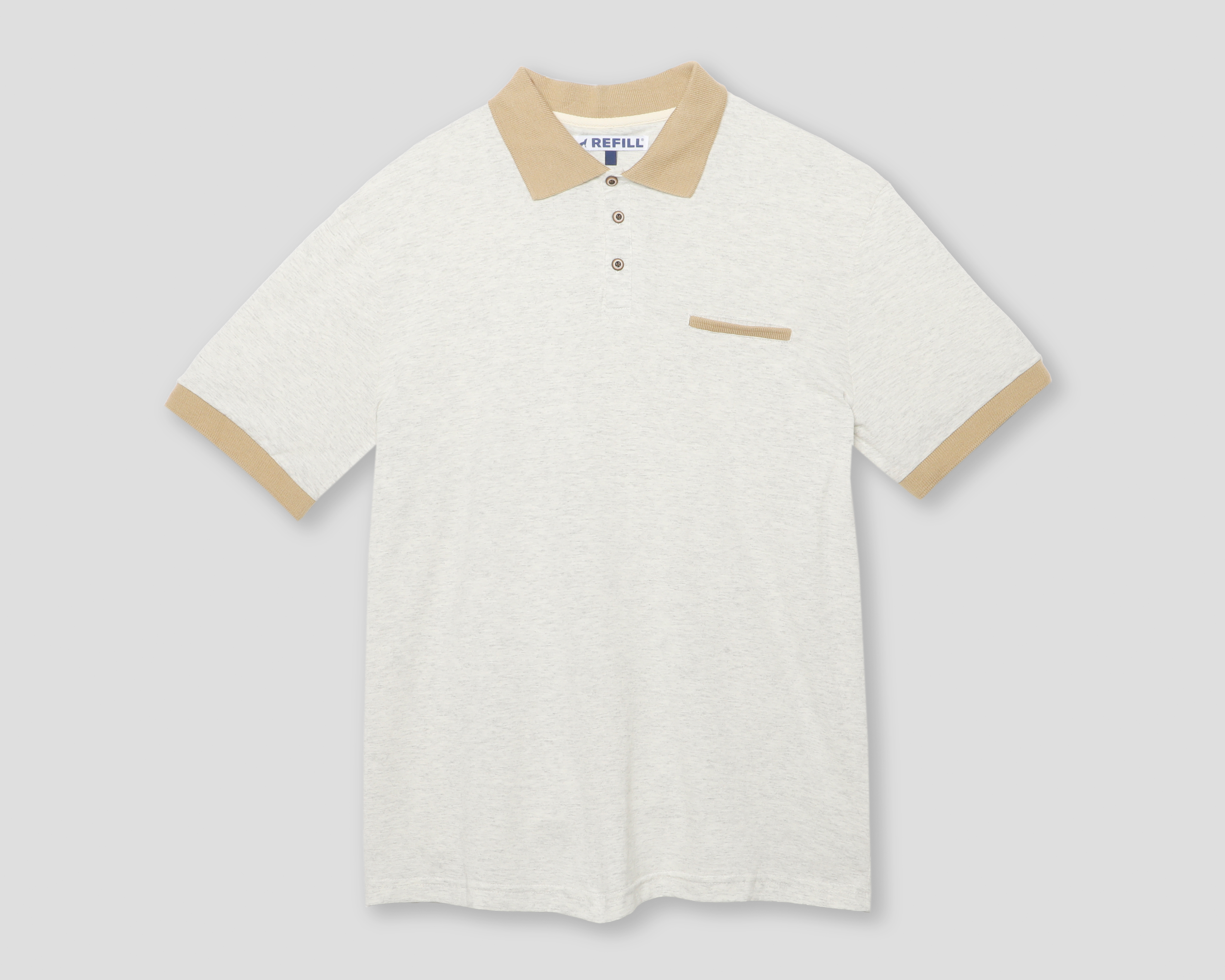 Foto 2 pulgar | Foto 1 | Playera Polo Refill Gris para Hombre