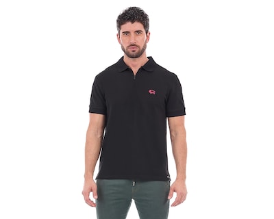 Foto 1 | Foto 1 | Playera Polo Buffalo David Bitton Manga Corta Negra para Hombre
