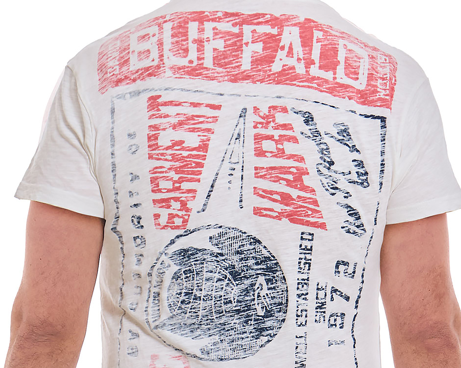 Foto 5 pulgar | Foto 4 | Playera Cuello Redondo Buffalo David Bitton Blanco para Hombre
