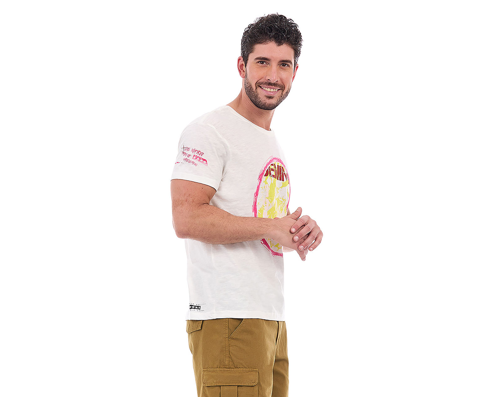 Foto 3 pulgar | Foto 2 | Playera Cuello Redondo Buffalo David Bitton Blanca para Hombre