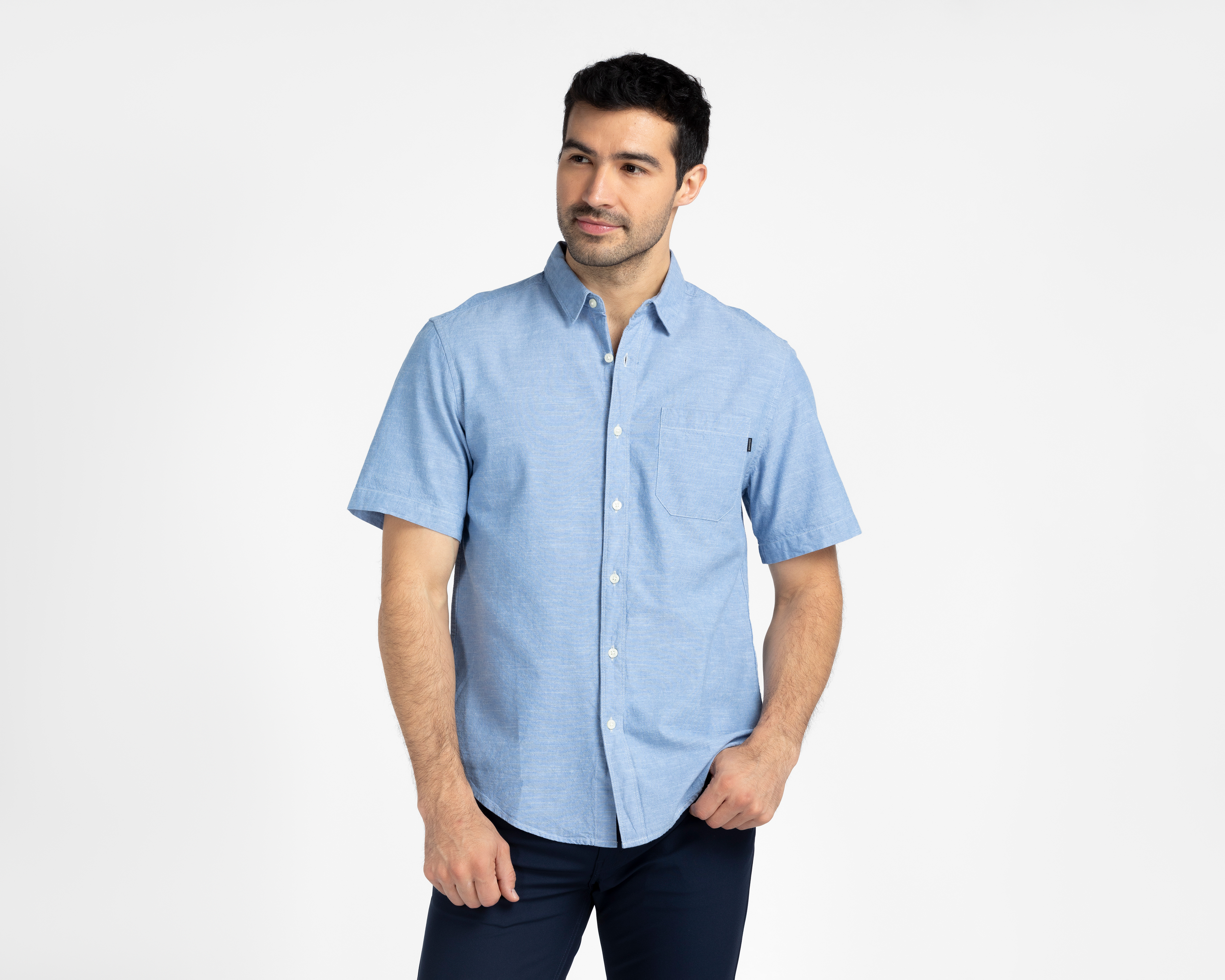 Camisa de Vestir Dockers Manga Corta Cuello Americano para Hombre