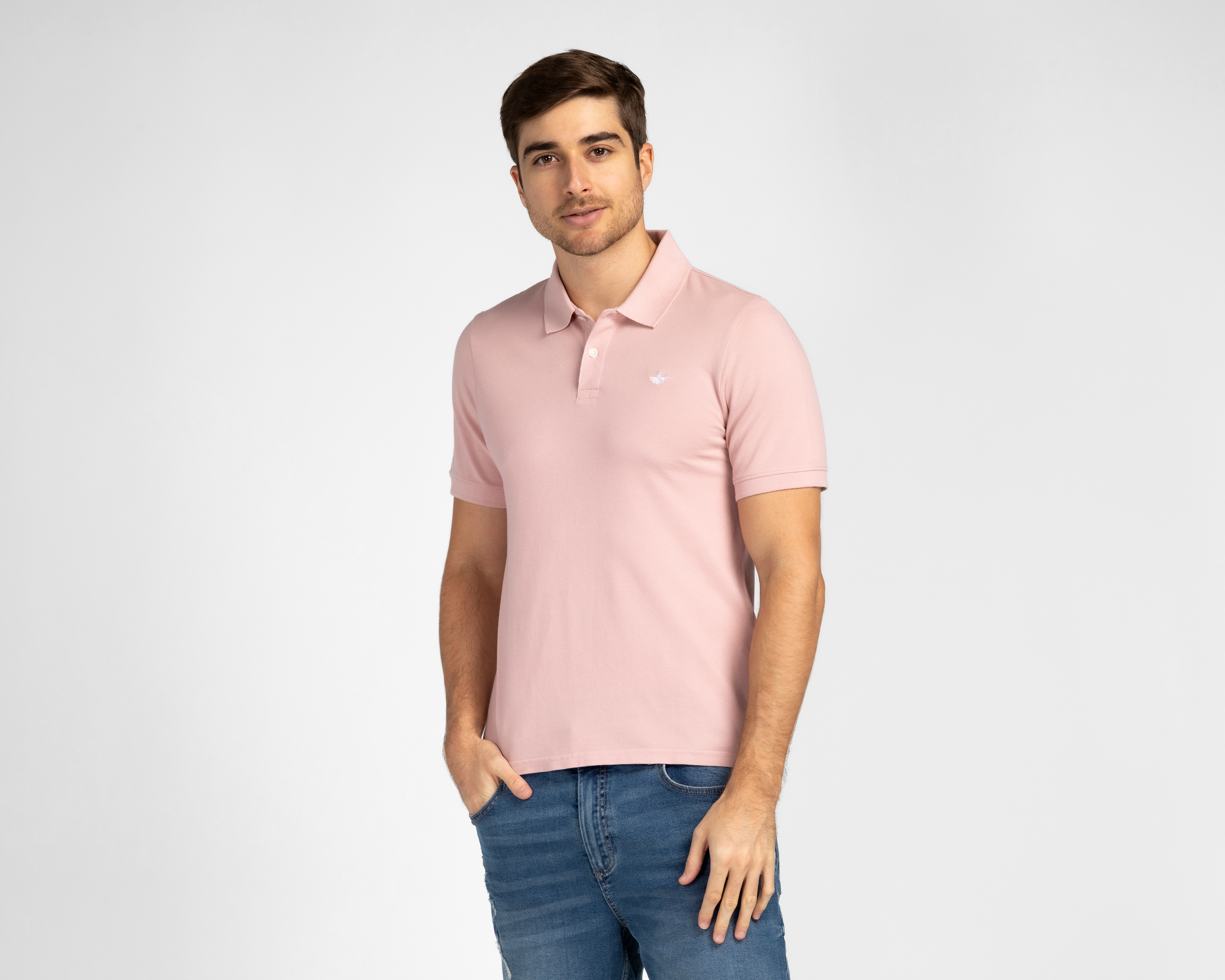 Foto 2 pulgar | Foto 1 | Playera Polo Dockers Rosa para Hombre